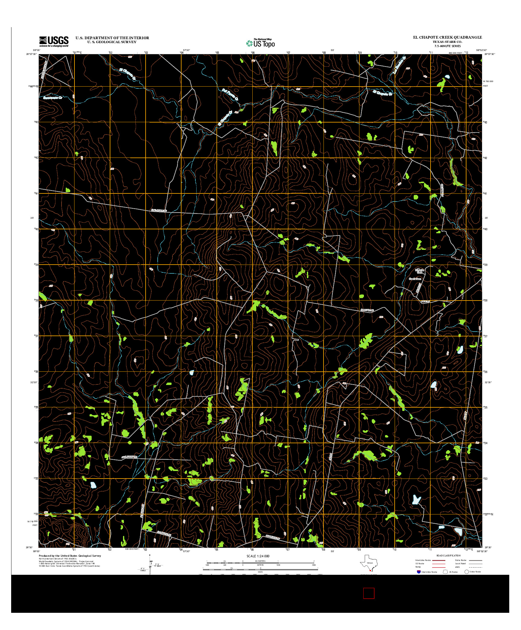 USGS US TOPO 7.5-MINUTE MAP FOR EL CHAPOTE CREEK, TX 2012