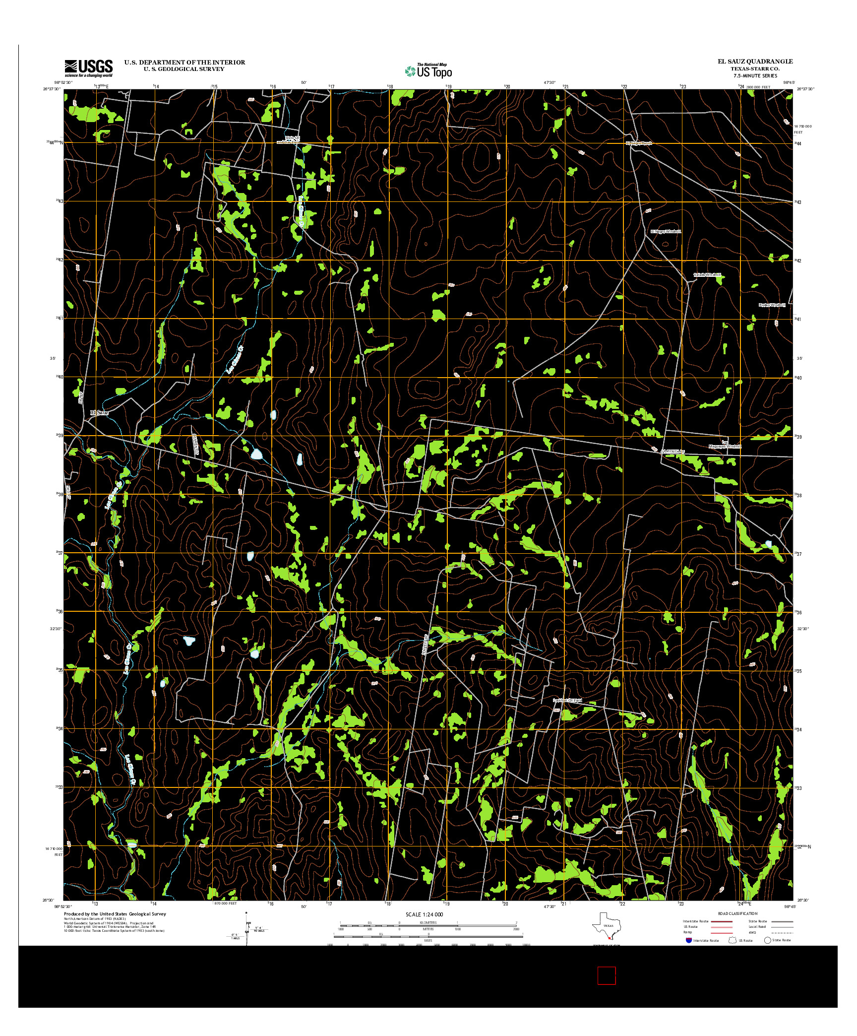 USGS US TOPO 7.5-MINUTE MAP FOR EL SAUZ, TX 2012