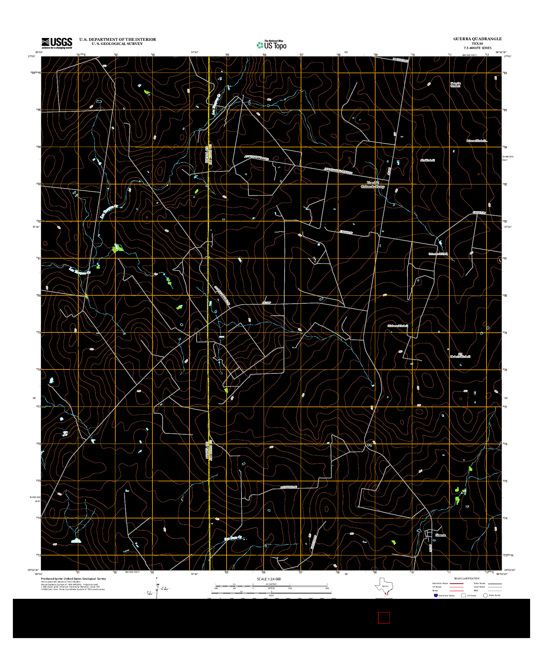 USGS US TOPO 7.5-MINUTE MAP FOR GUERRA, TX 2012