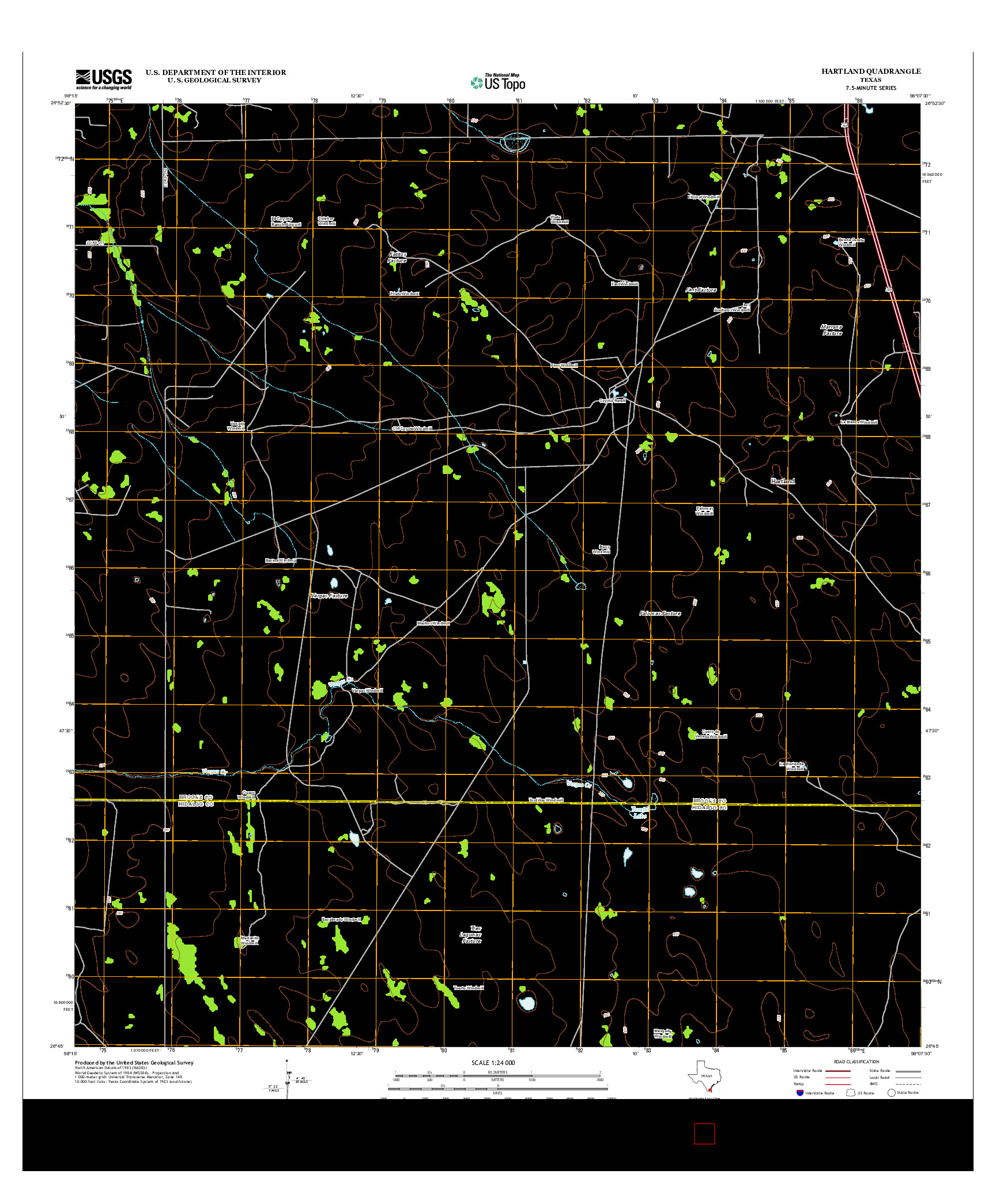 USGS US TOPO 7.5-MINUTE MAP FOR HARTLAND, TX 2012