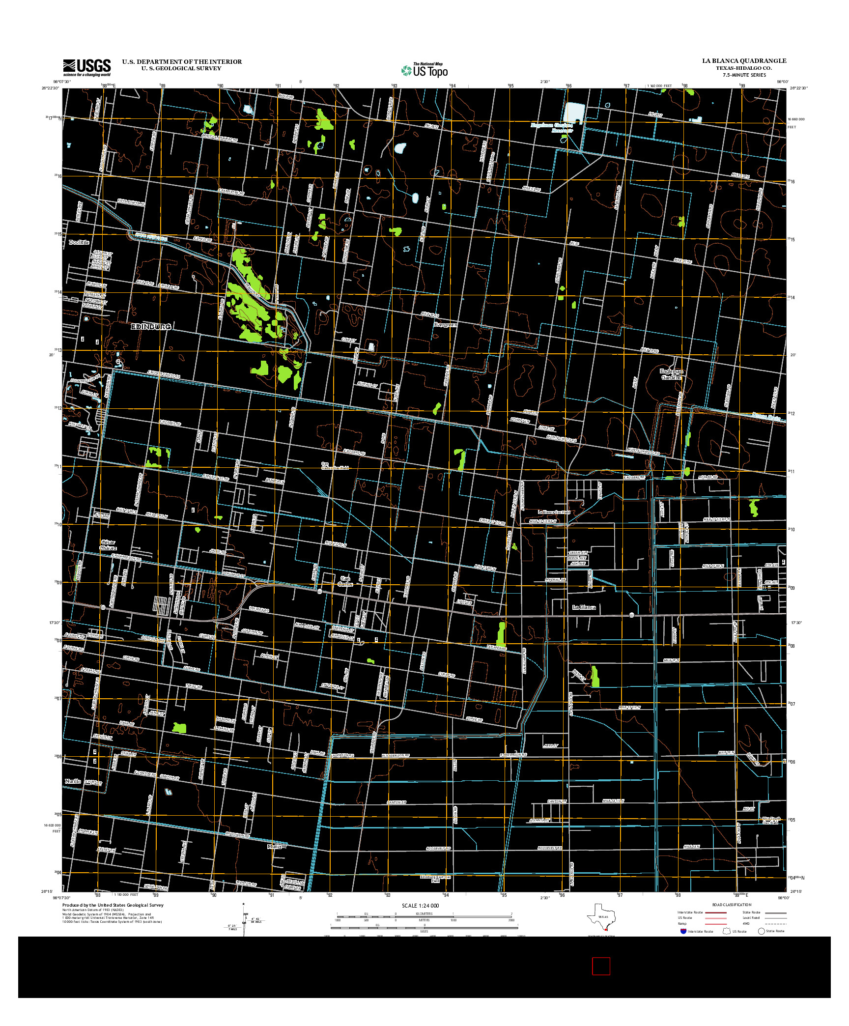 USGS US TOPO 7.5-MINUTE MAP FOR LA BLANCA, TX 2012