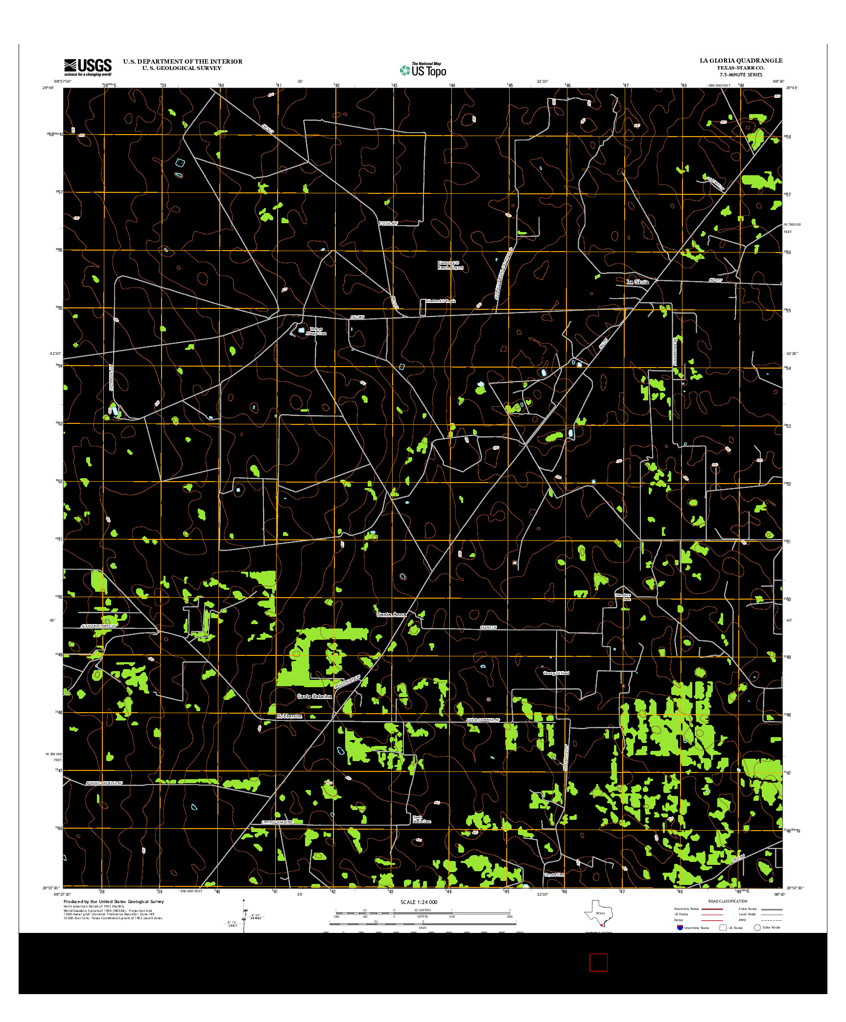 USGS US TOPO 7.5-MINUTE MAP FOR LA GLORIA, TX 2012