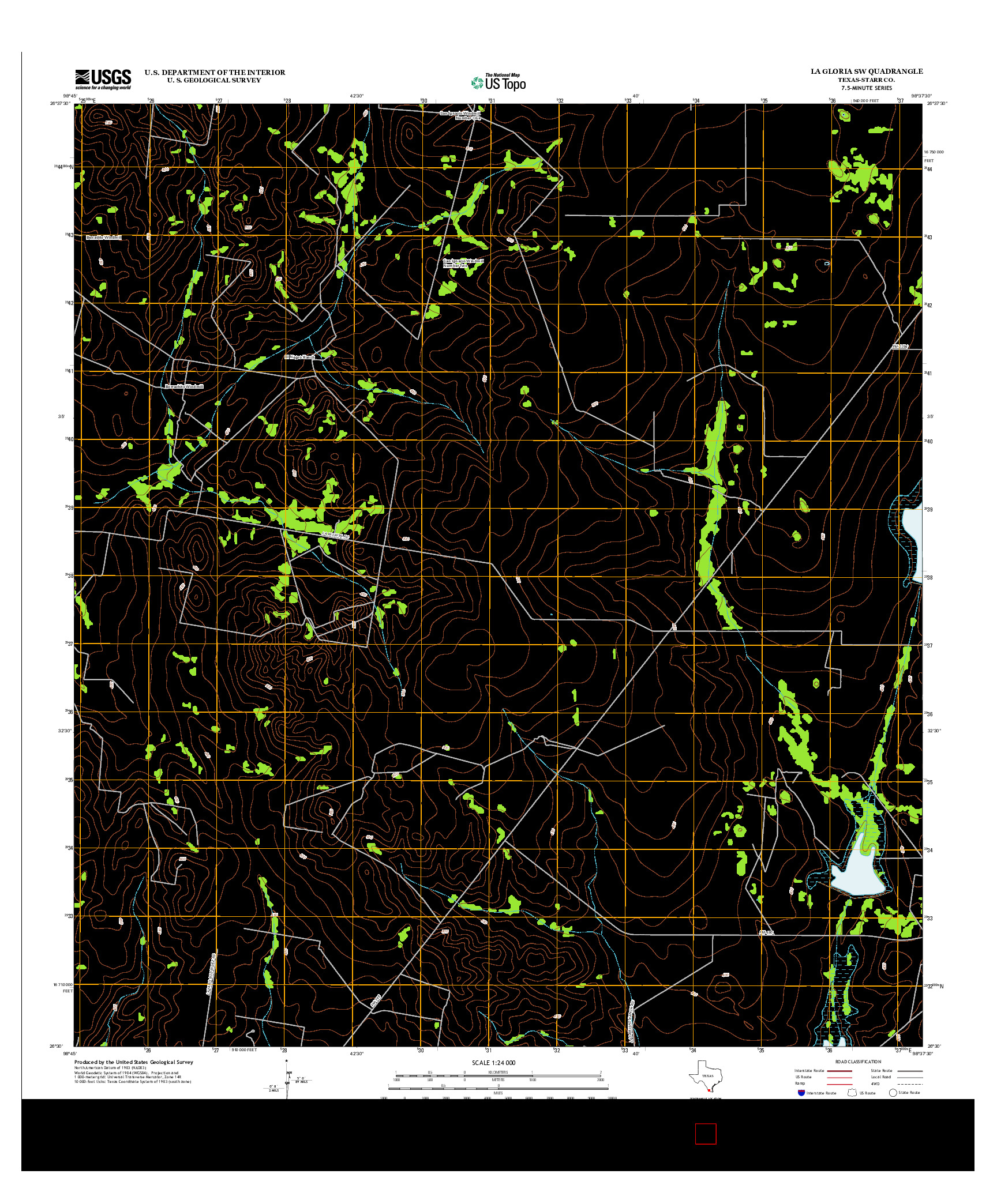 USGS US TOPO 7.5-MINUTE MAP FOR LA GLORIA SW, TX 2012