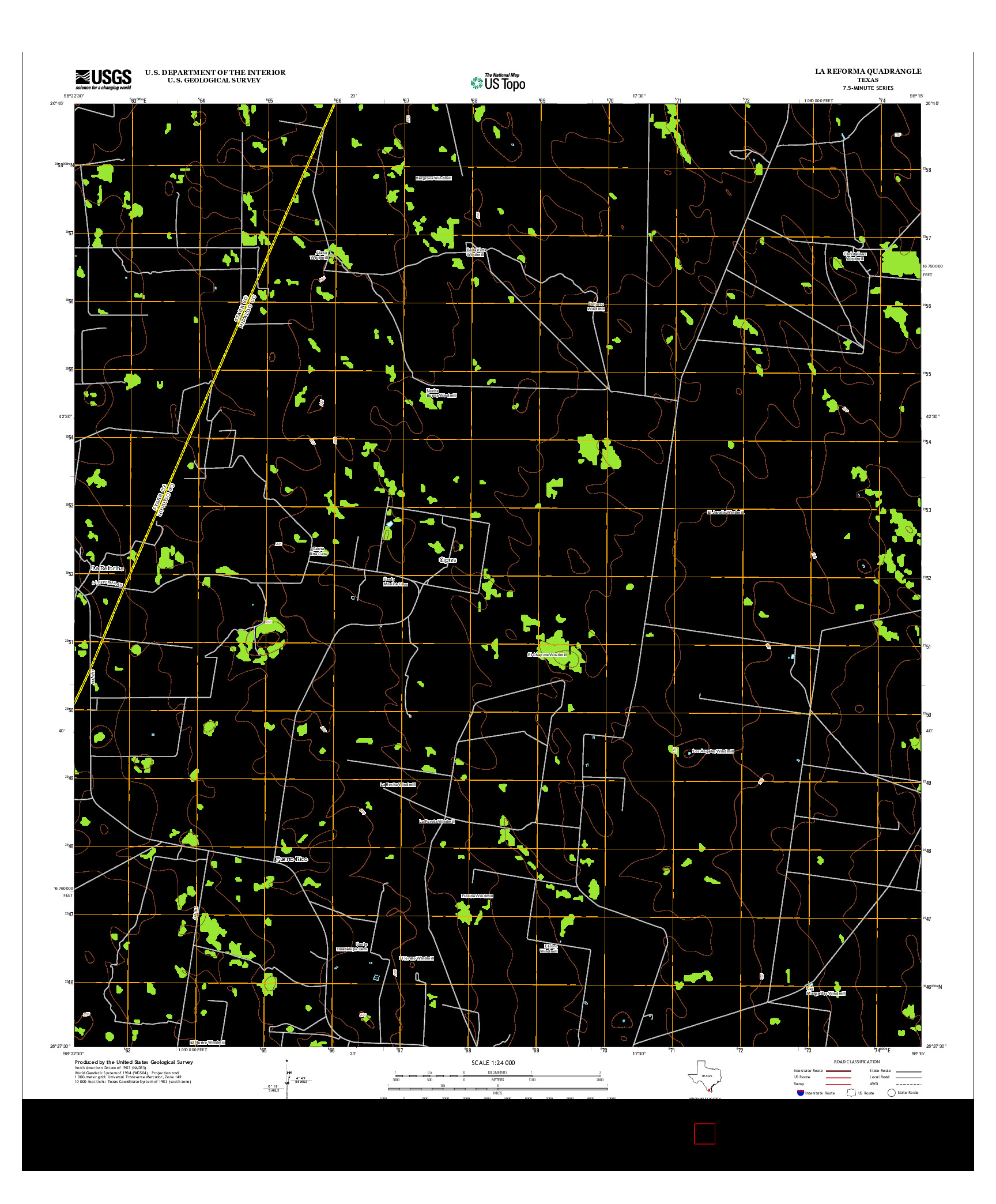 USGS US TOPO 7.5-MINUTE MAP FOR LA REFORMA, TX 2012