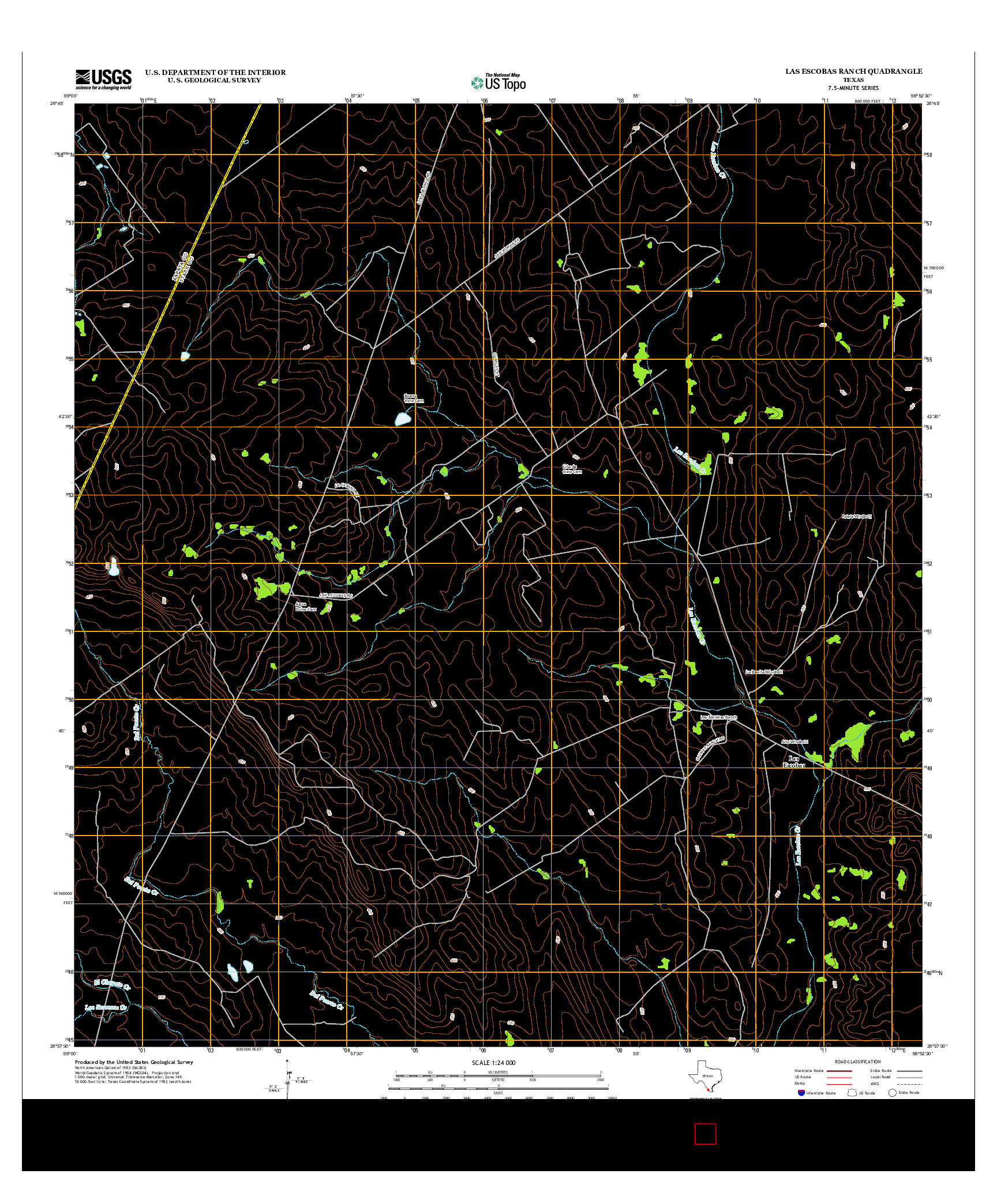 USGS US TOPO 7.5-MINUTE MAP FOR LAS ESCOBAS RANCH, TX 2012