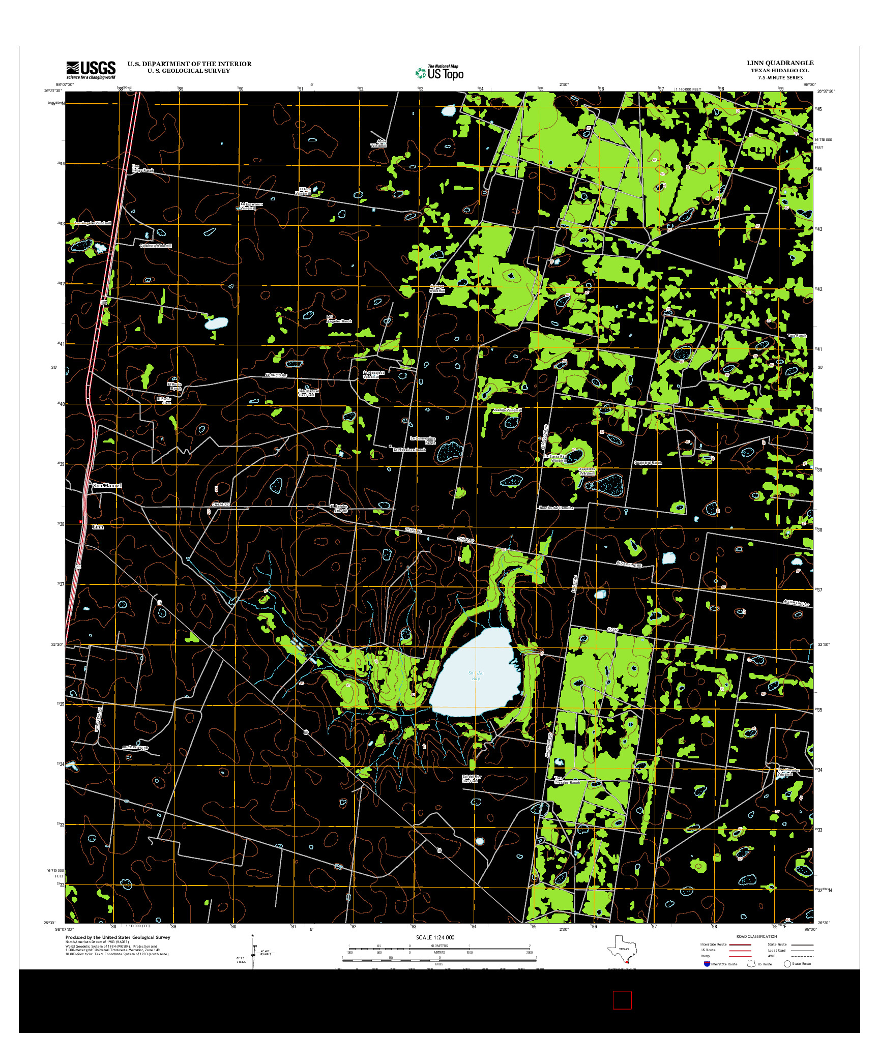 USGS US TOPO 7.5-MINUTE MAP FOR LINN, TX 2012
