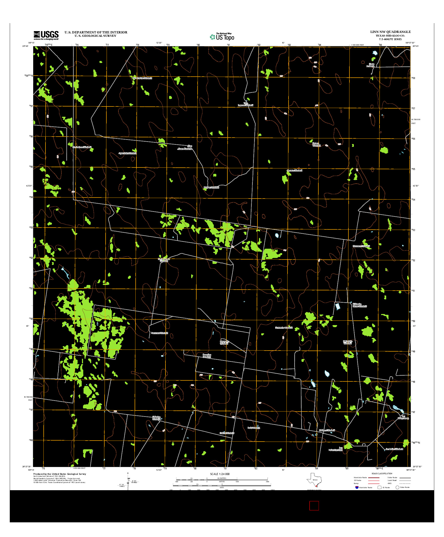 USGS US TOPO 7.5-MINUTE MAP FOR LINN NW, TX 2012