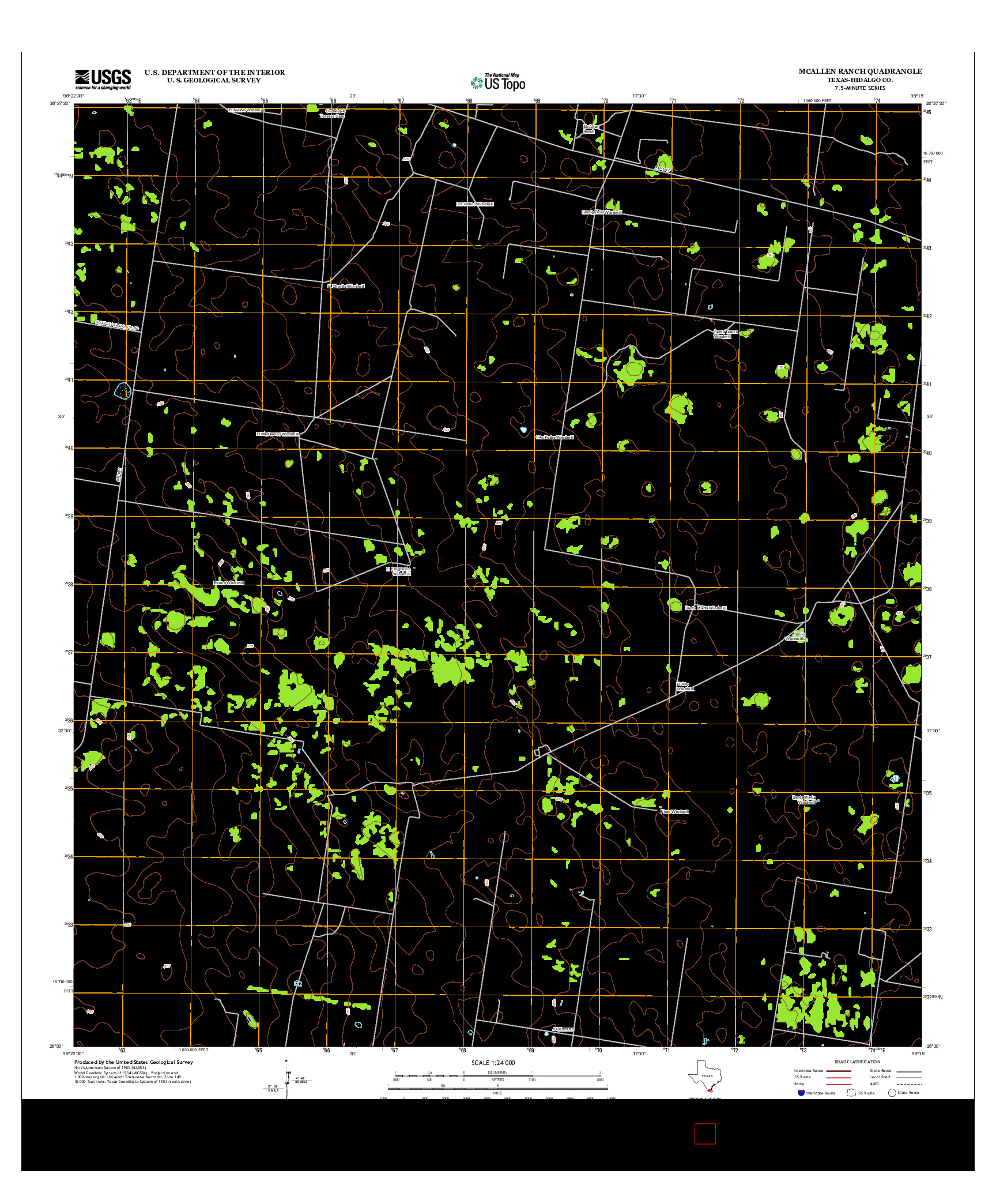 USGS US TOPO 7.5-MINUTE MAP FOR MCALLEN RANCH, TX 2012