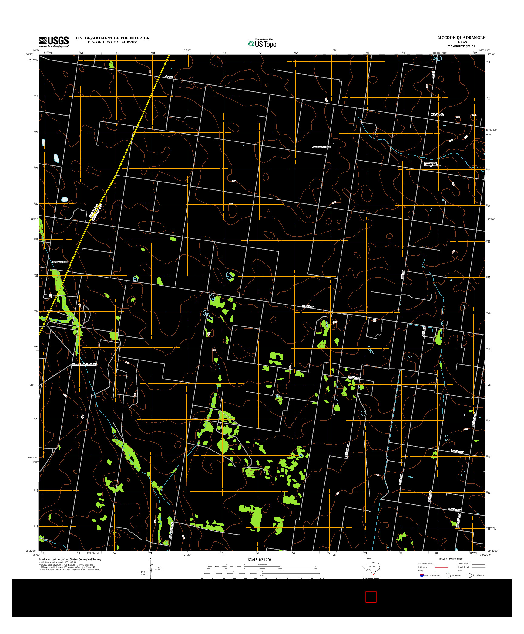 USGS US TOPO 7.5-MINUTE MAP FOR MCCOOK, TX 2012