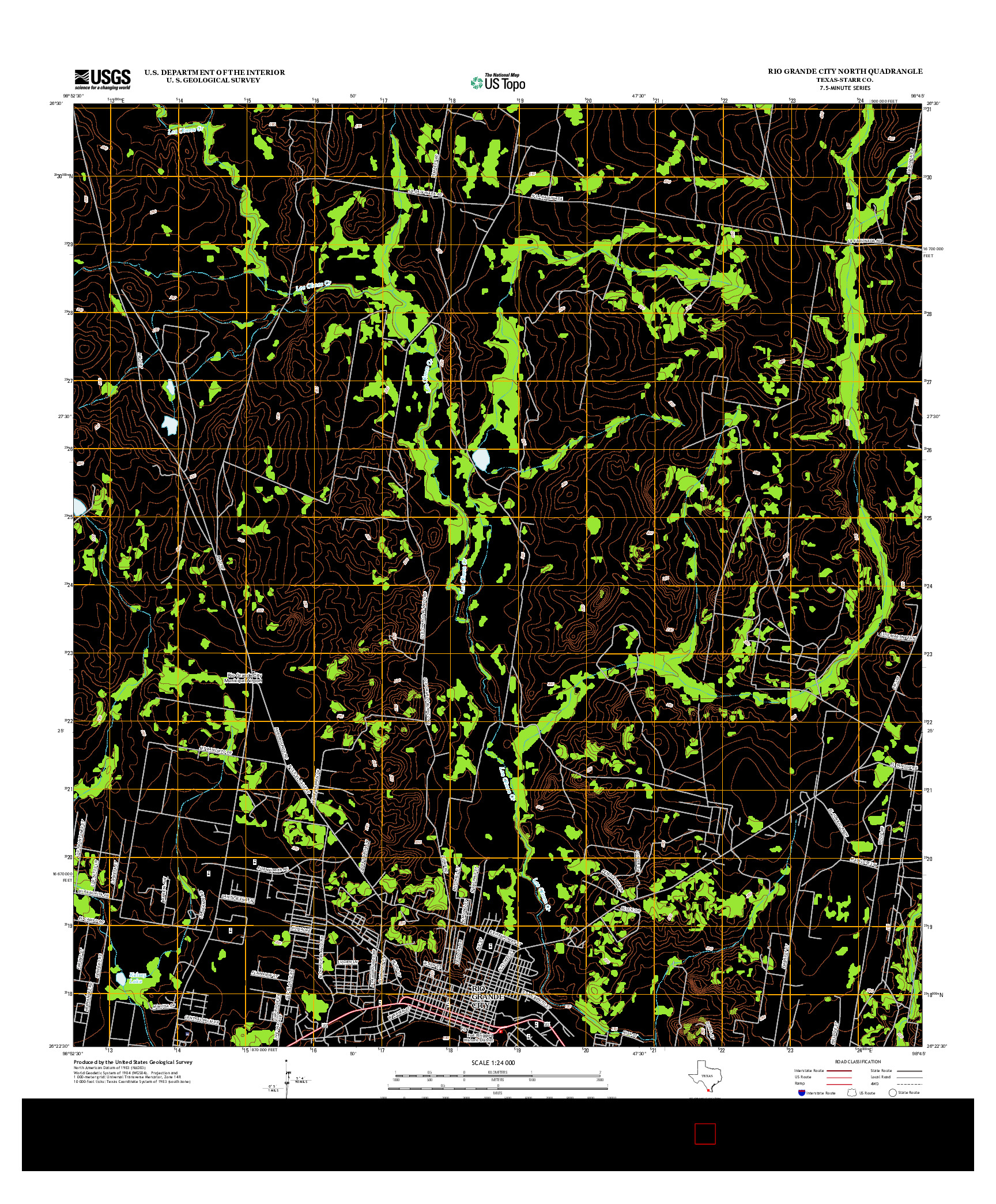 USGS US TOPO 7.5-MINUTE MAP FOR RIO GRANDE CITY NORTH, TX 2012