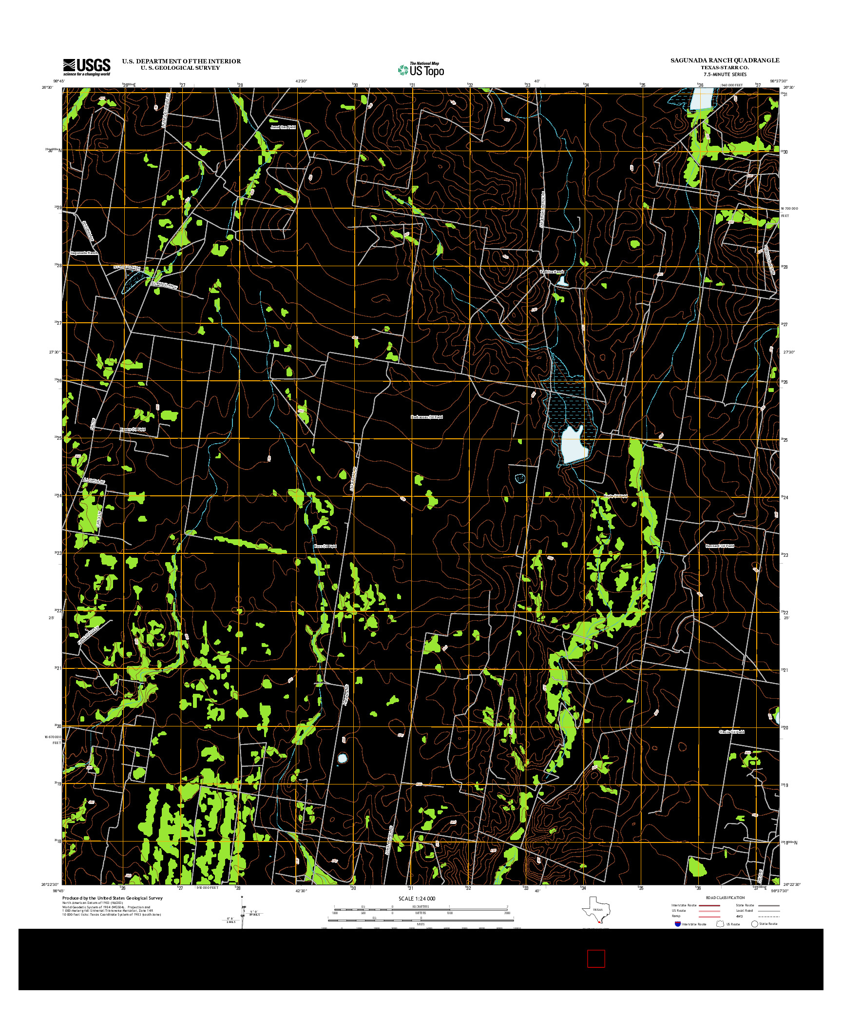 USGS US TOPO 7.5-MINUTE MAP FOR SAGUNADA RANCH, TX 2012