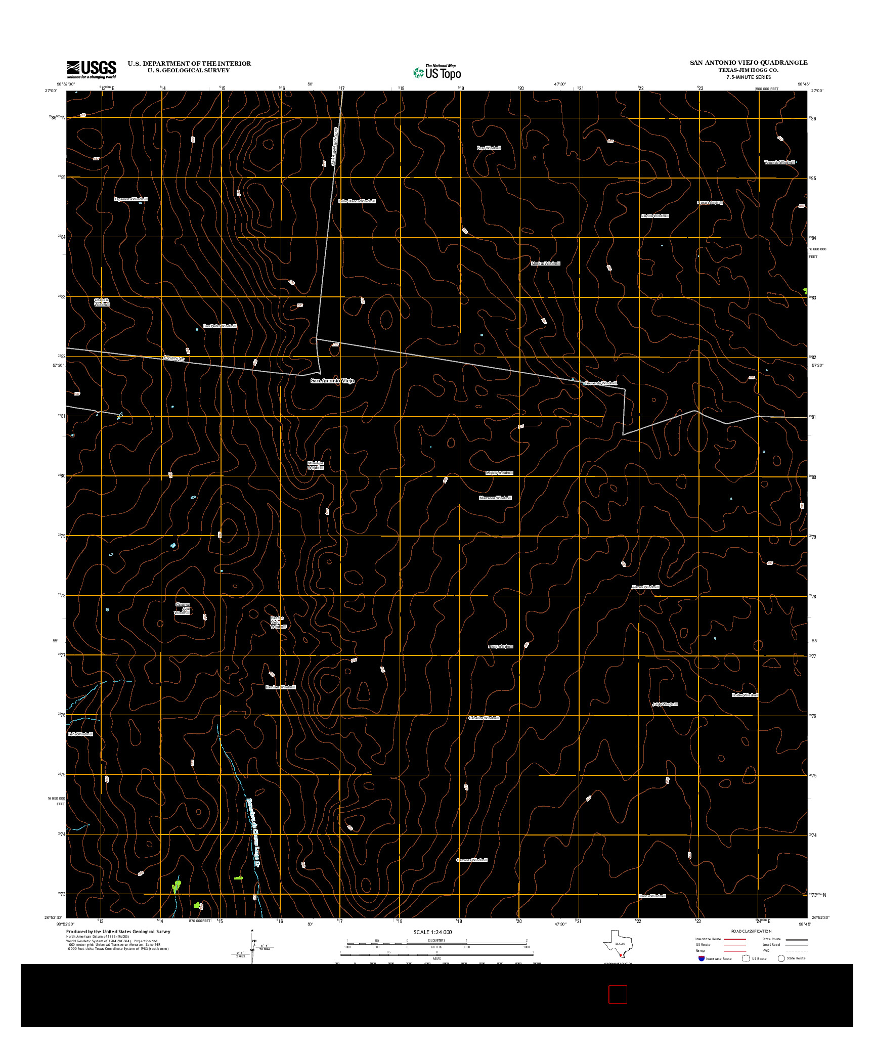 USGS US TOPO 7.5-MINUTE MAP FOR SAN ANTONIO VIEJO, TX 2012