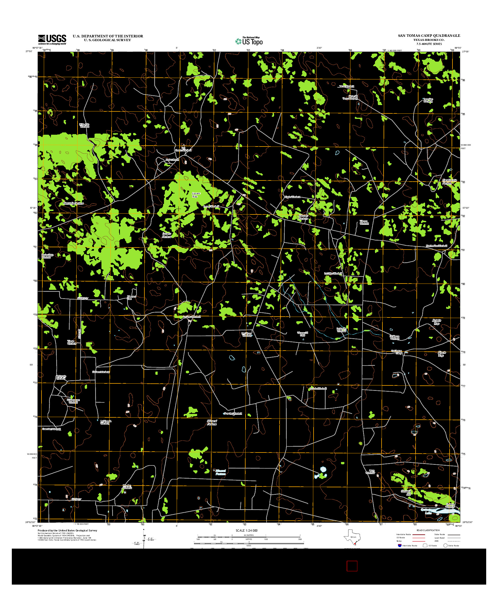 USGS US TOPO 7.5-MINUTE MAP FOR SAN TOMAS CAMP, TX 2012