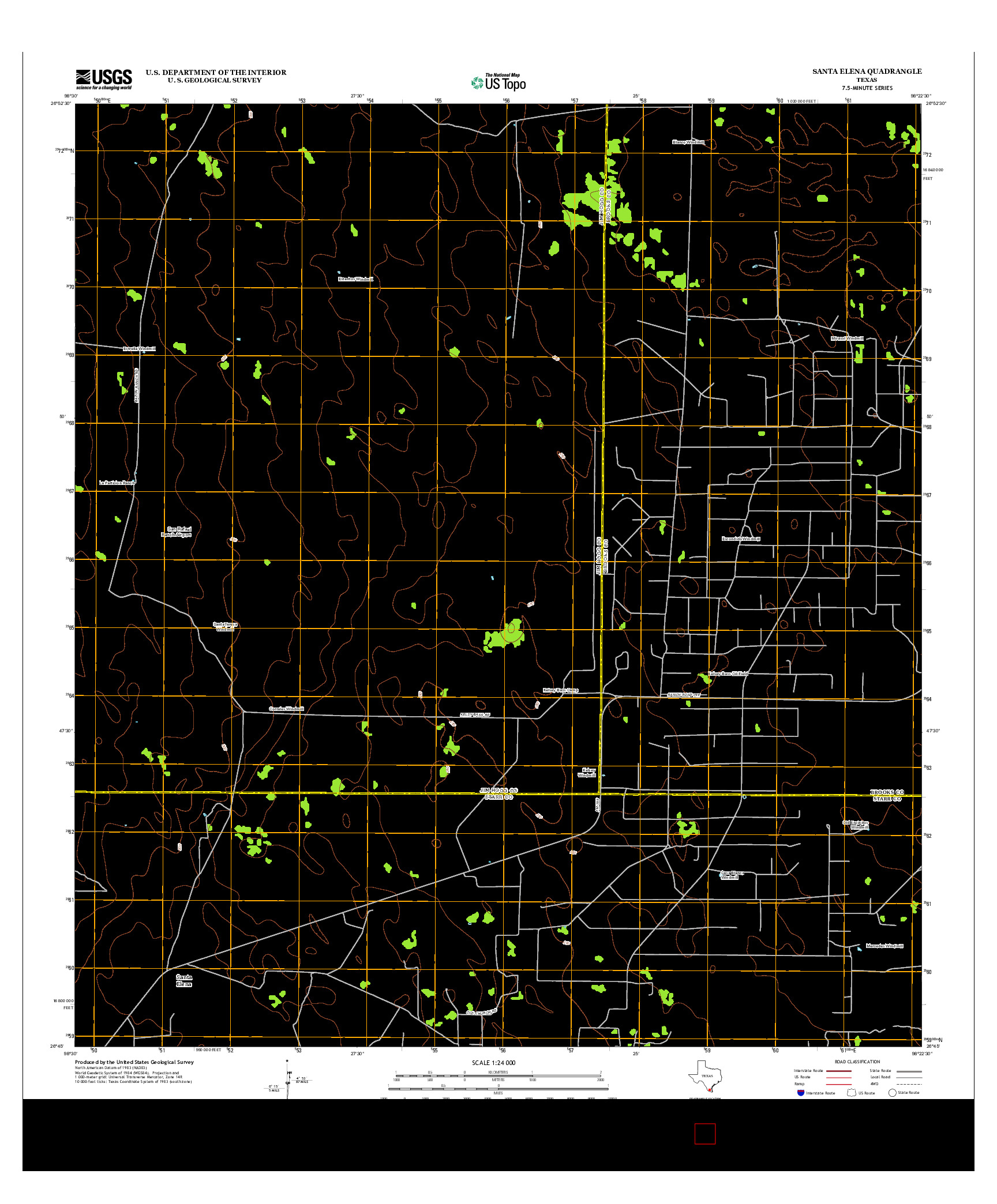USGS US TOPO 7.5-MINUTE MAP FOR SANTA ELENA, TX 2012