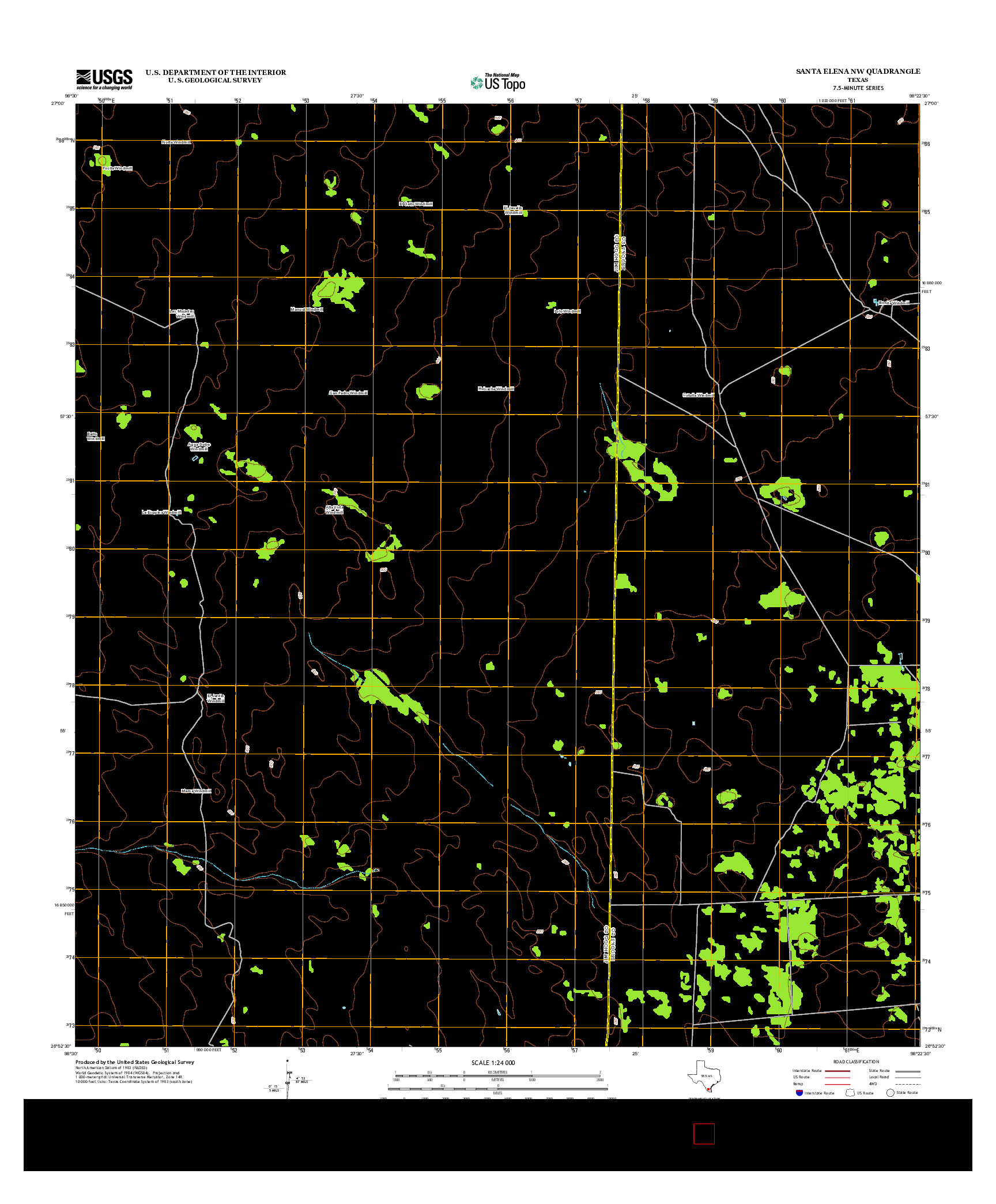 USGS US TOPO 7.5-MINUTE MAP FOR SANTA ELENA NW, TX 2012
