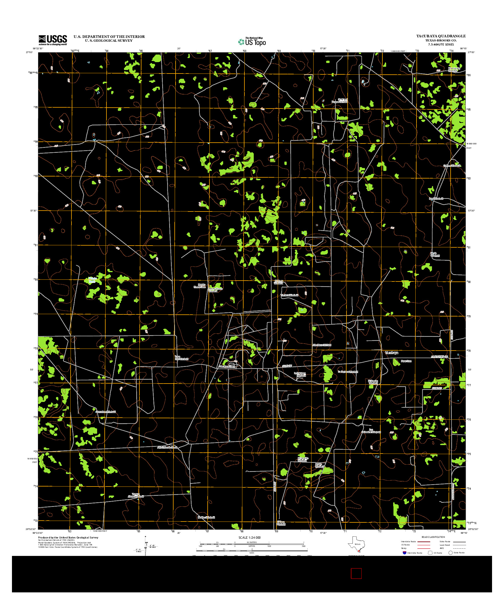 USGS US TOPO 7.5-MINUTE MAP FOR TACUBAYA, TX 2012