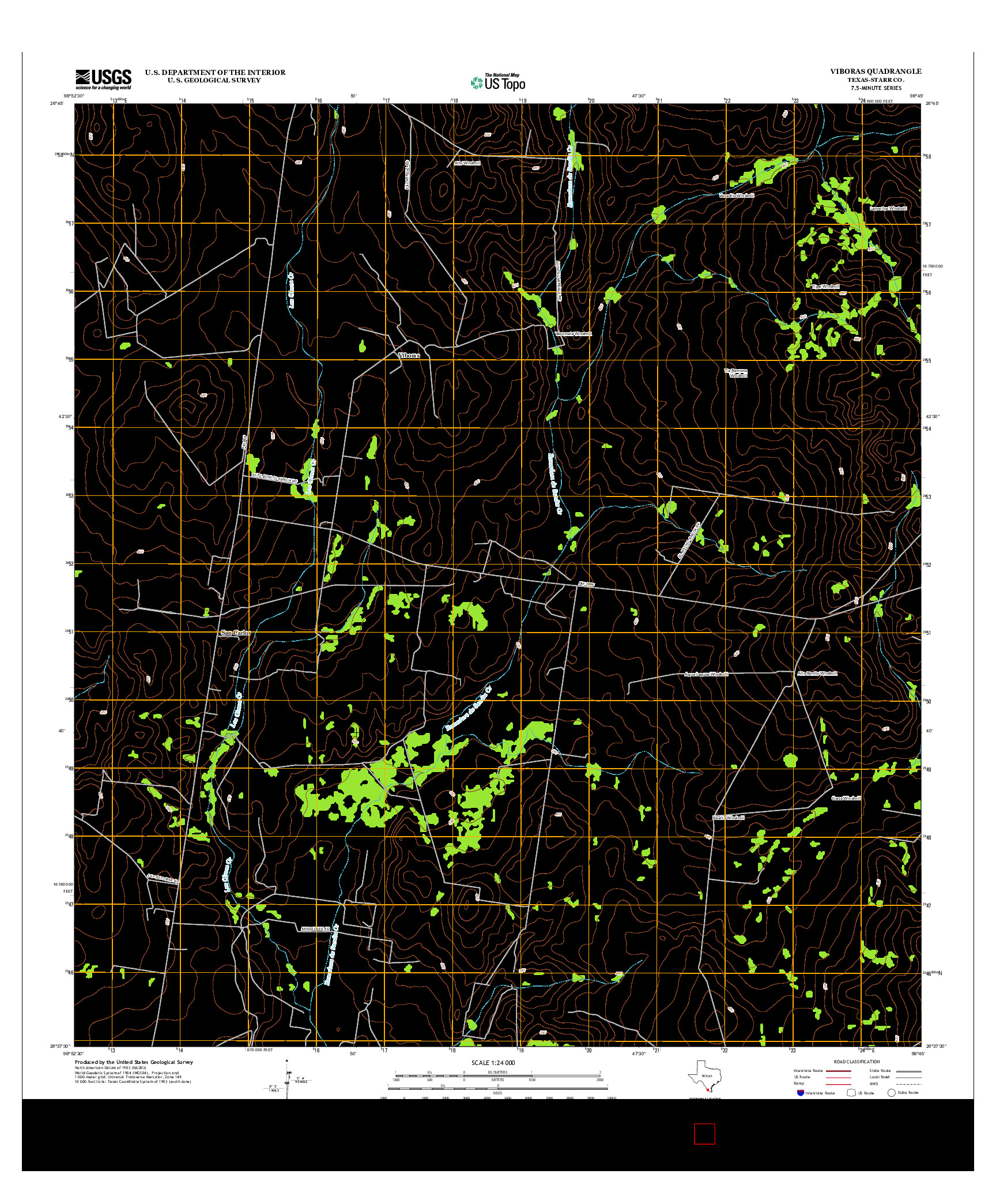 USGS US TOPO 7.5-MINUTE MAP FOR VIBORAS, TX 2012