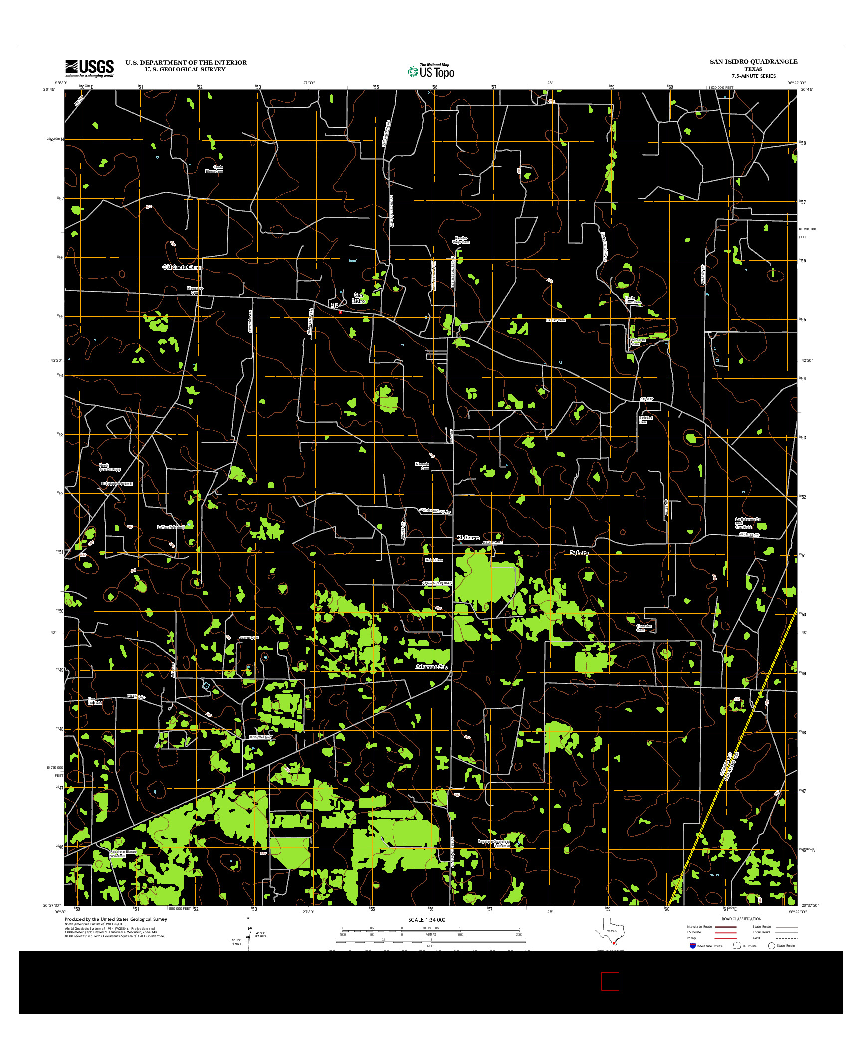 USGS US TOPO 7.5-MINUTE MAP FOR SAN ISIDRO, TX 2012