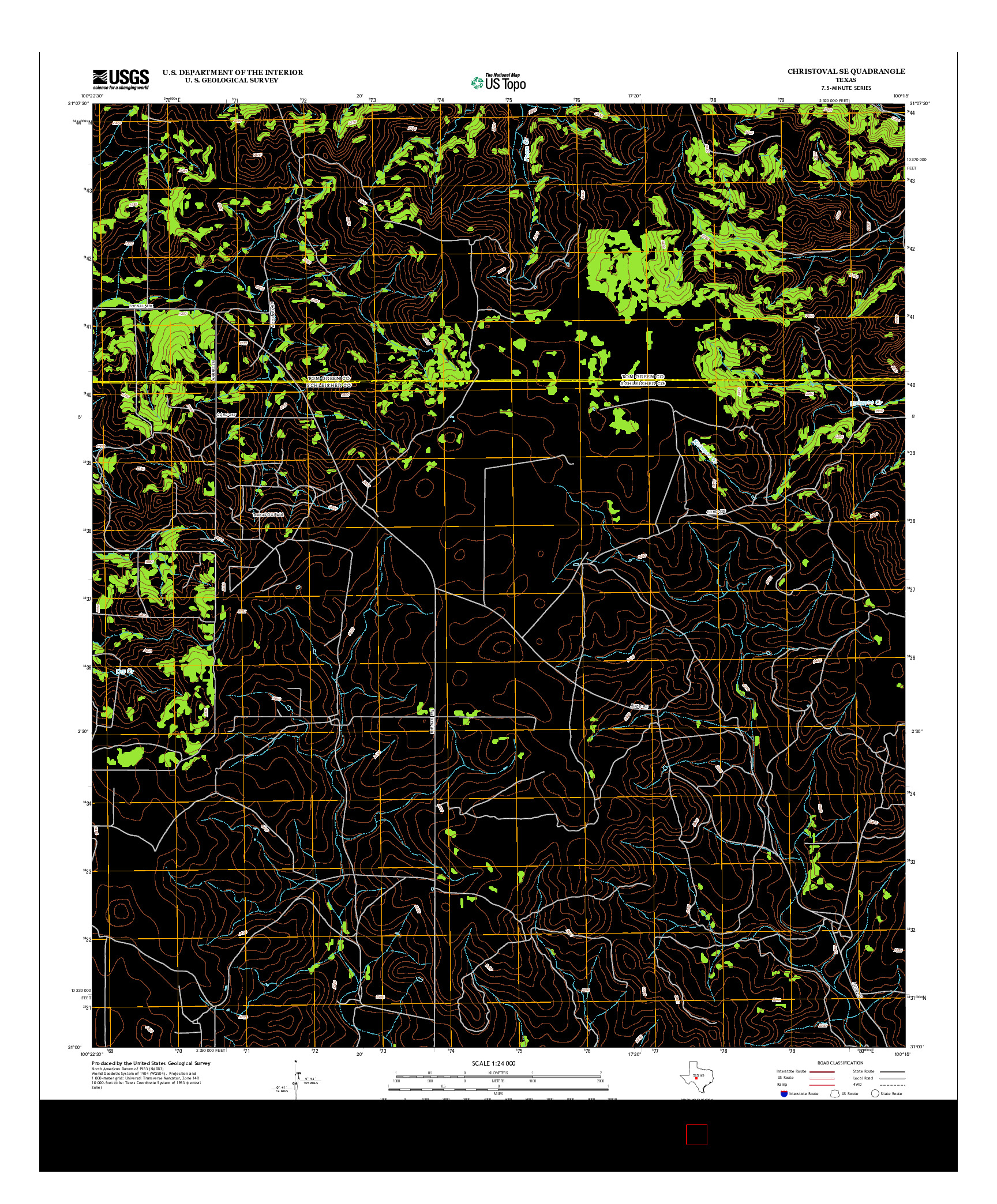 USGS US TOPO 7.5-MINUTE MAP FOR CHRISTOVAL SE, TX 2012