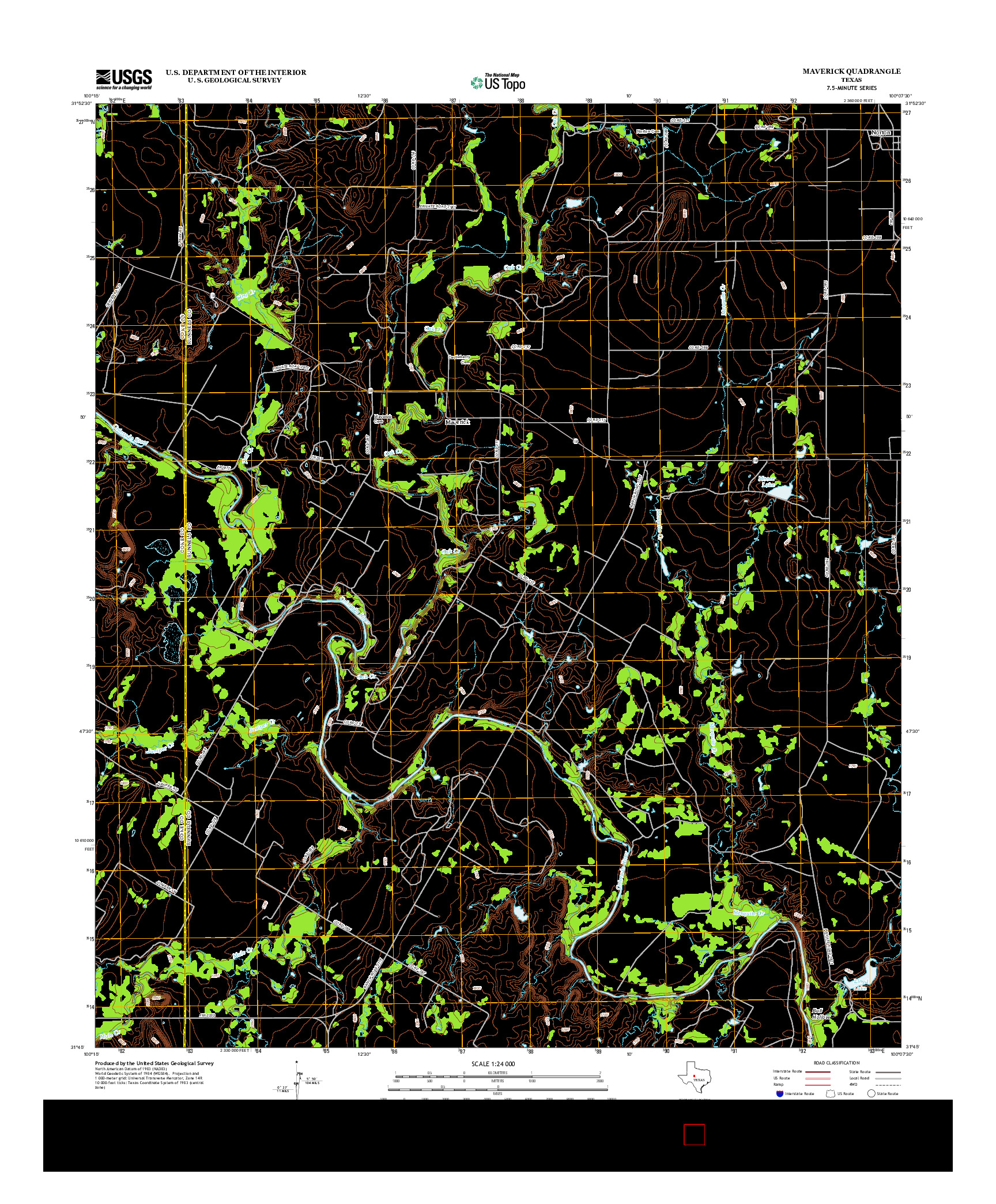 USGS US TOPO 7.5-MINUTE MAP FOR MAVERICK, TX 2012