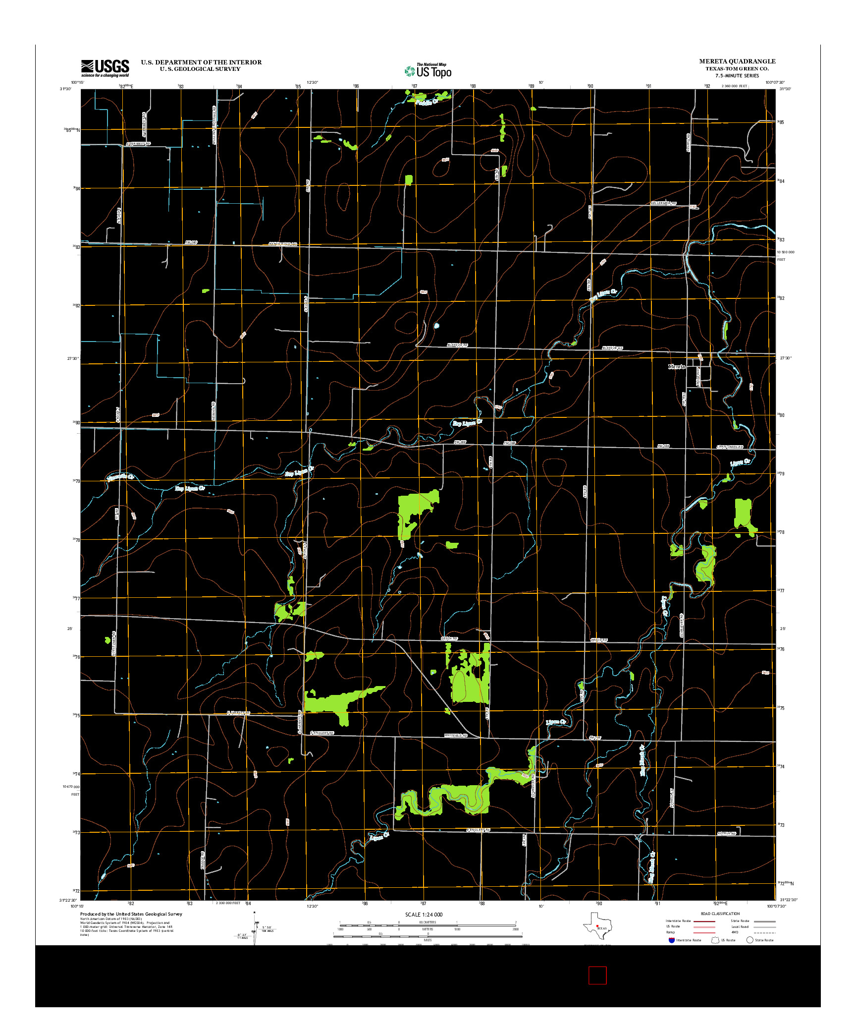 USGS US TOPO 7.5-MINUTE MAP FOR MERETA, TX 2012