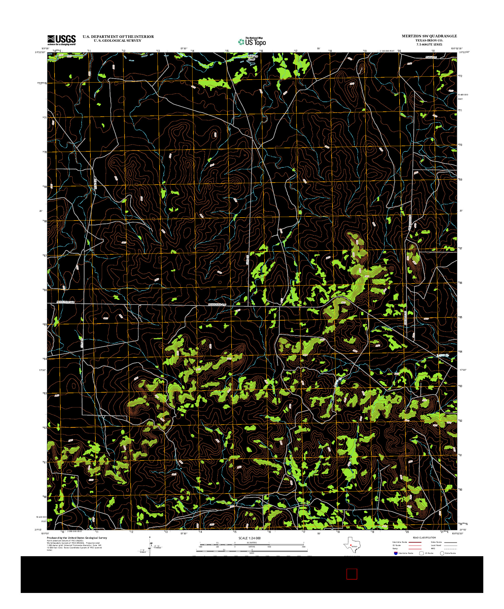 USGS US TOPO 7.5-MINUTE MAP FOR MERTZON SW, TX 2012