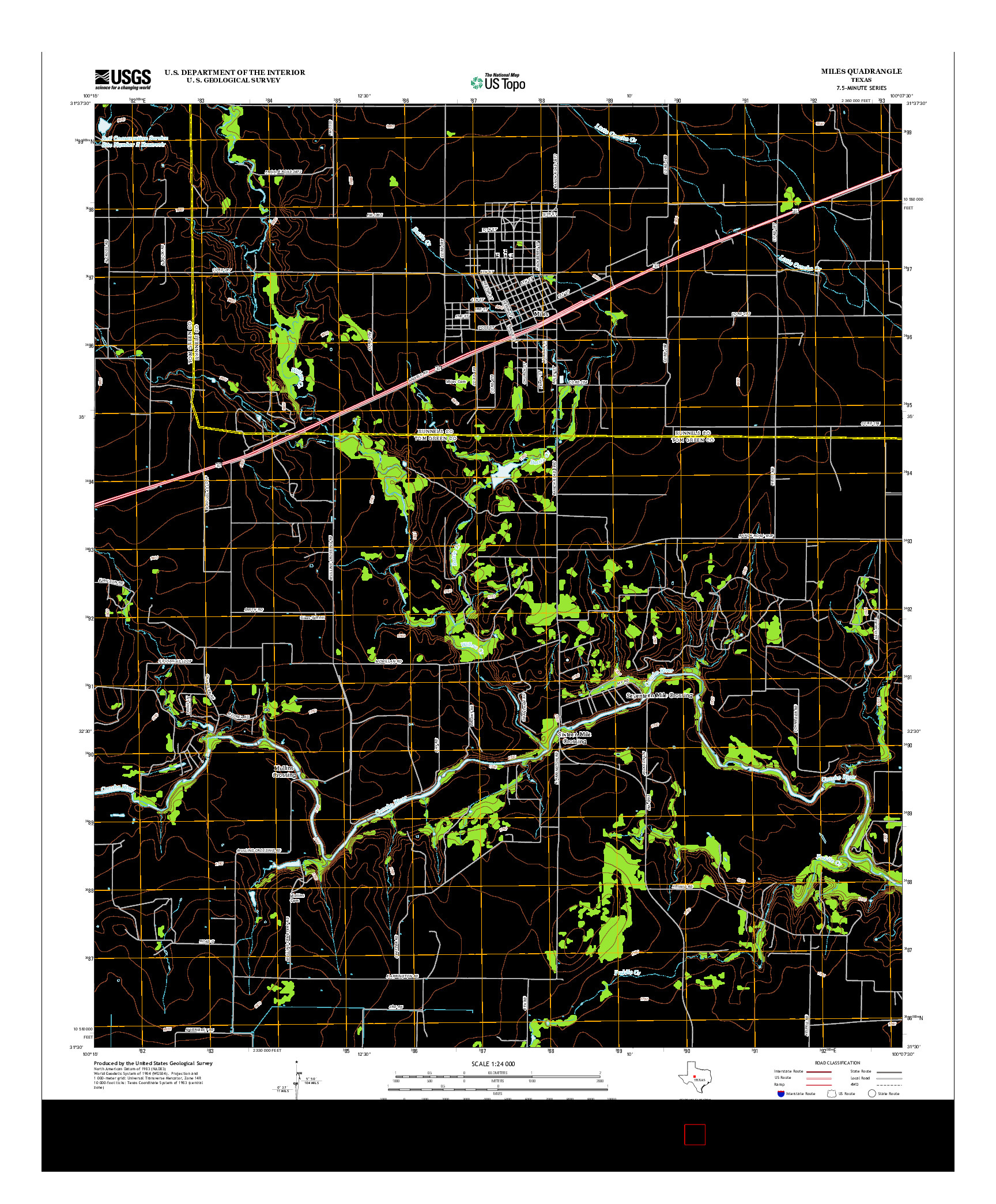 USGS US TOPO 7.5-MINUTE MAP FOR MILES, TX 2012