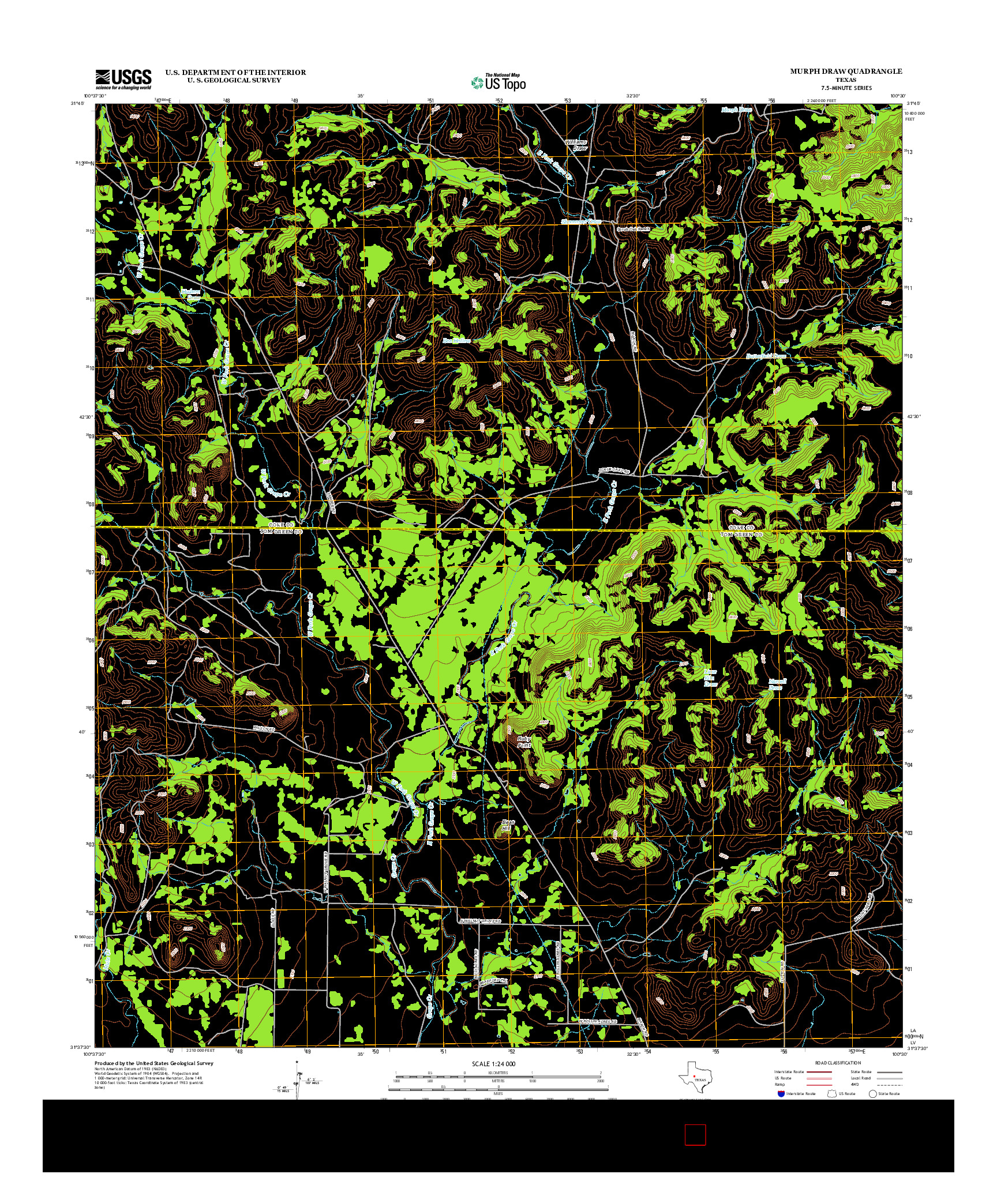 USGS US TOPO 7.5-MINUTE MAP FOR MURPH DRAW, TX 2012