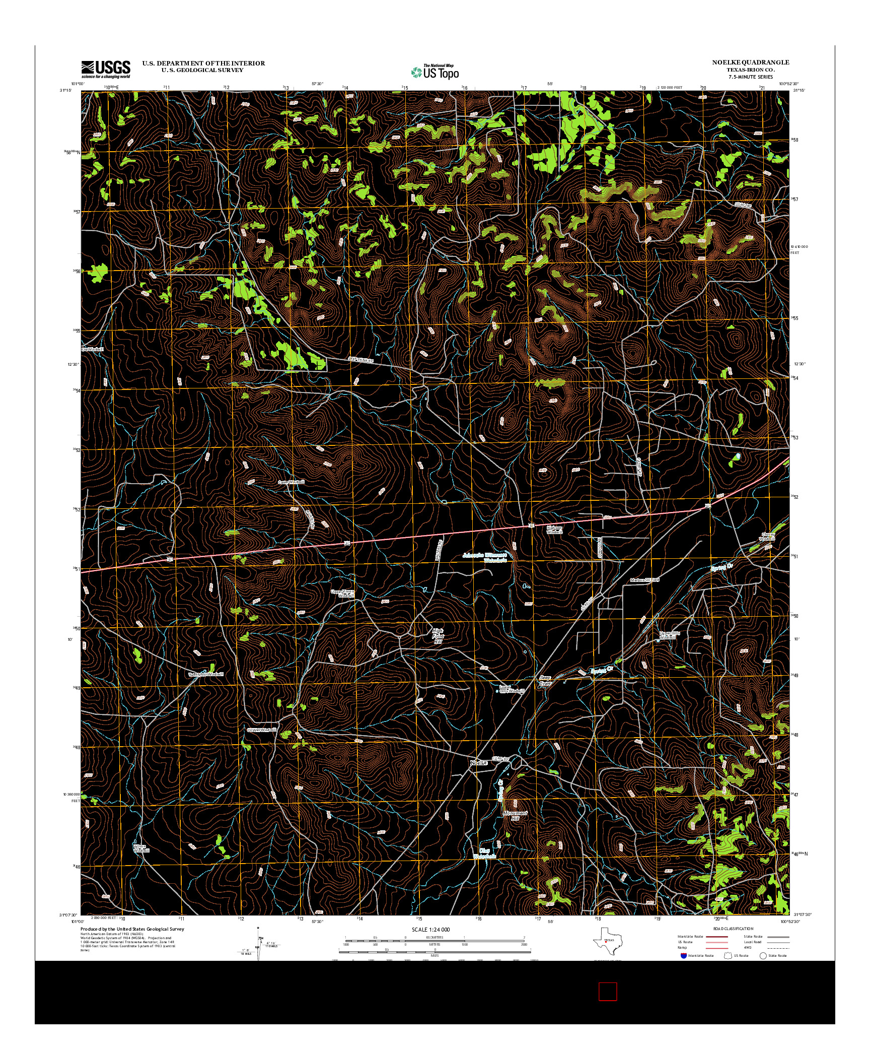 USGS US TOPO 7.5-MINUTE MAP FOR NOELKE, TX 2012