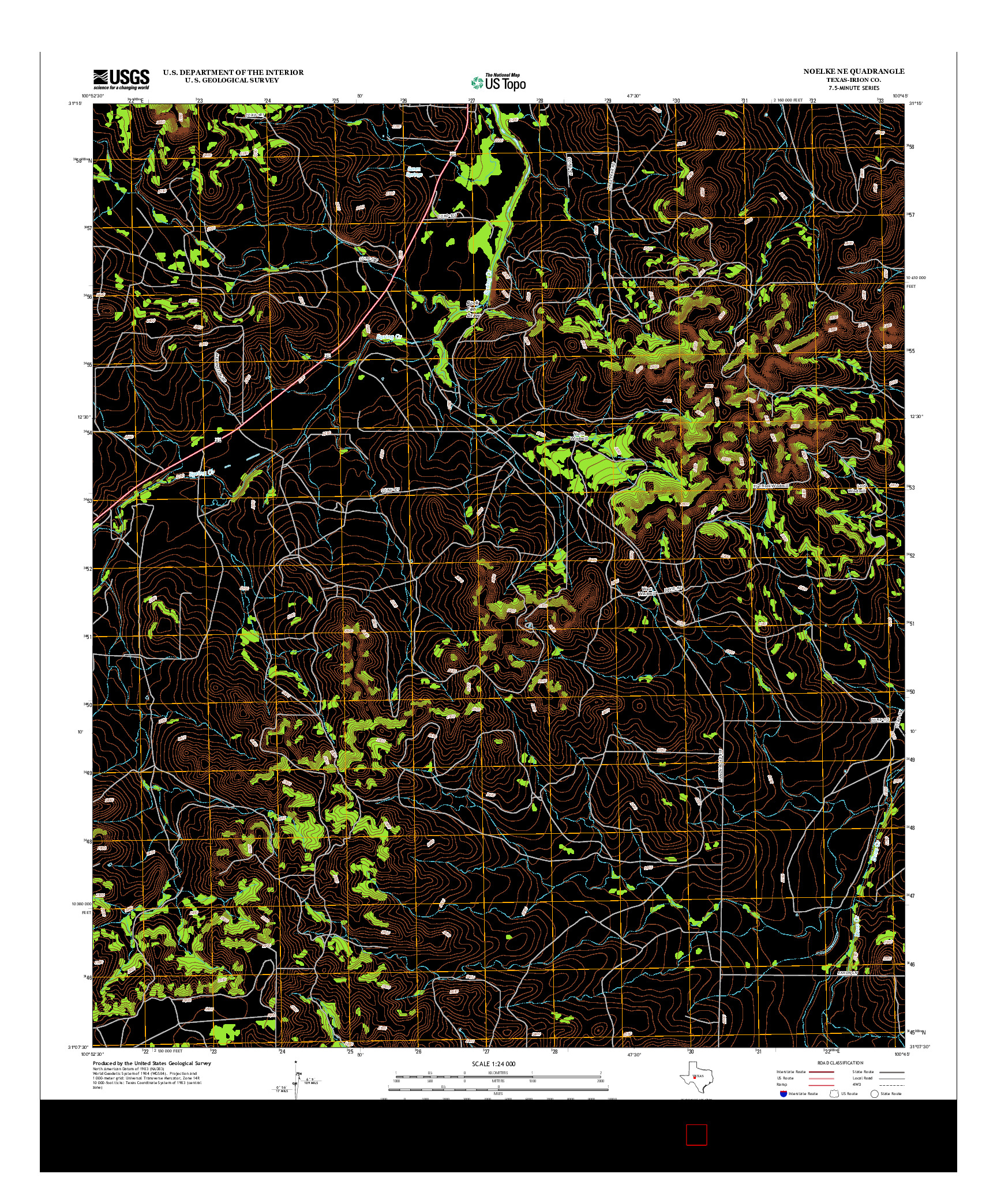 USGS US TOPO 7.5-MINUTE MAP FOR NOELKE NE, TX 2012