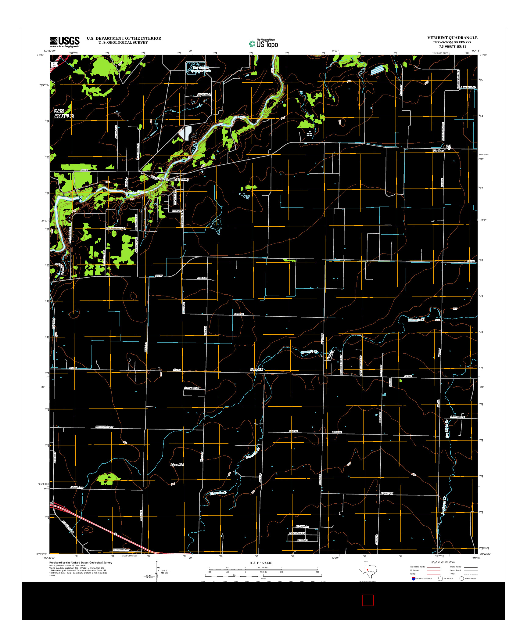 USGS US TOPO 7.5-MINUTE MAP FOR VERIBEST, TX 2012