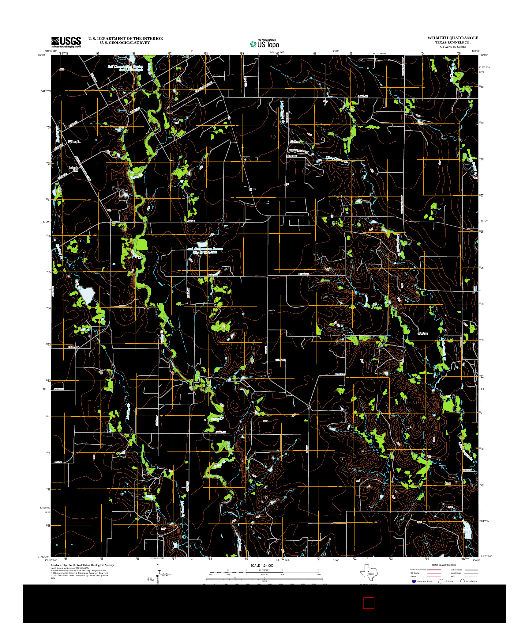 USGS US TOPO 7.5-MINUTE MAP FOR WILMETH, TX 2012