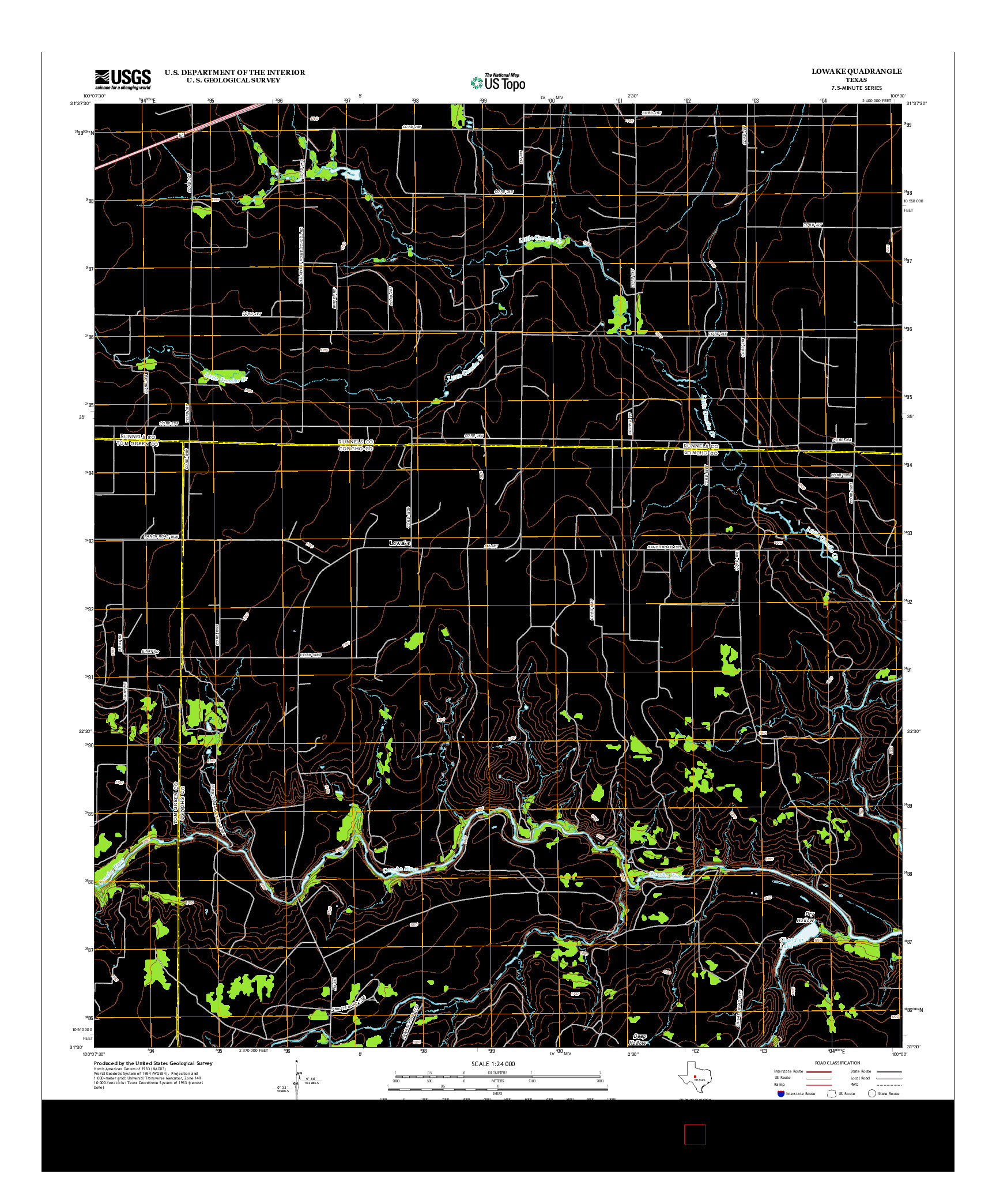 USGS US TOPO 7.5-MINUTE MAP FOR LOWAKE, TX 2012