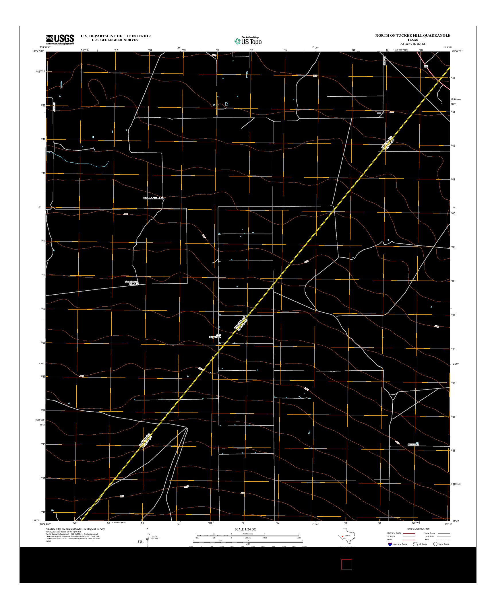 USGS US TOPO 7.5-MINUTE MAP FOR NORTH OF TUCKER HILL, TX 2012