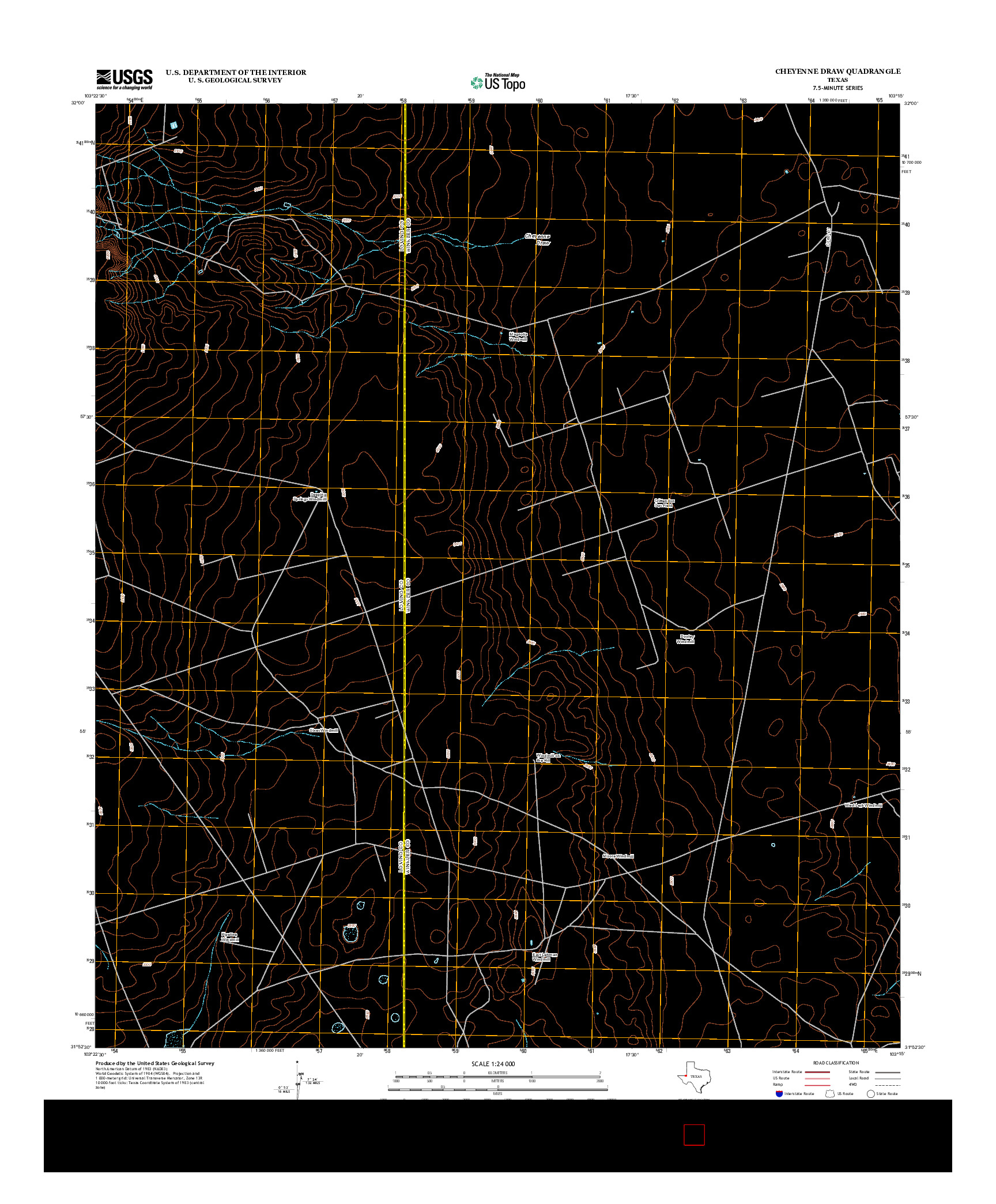 USGS US TOPO 7.5-MINUTE MAP FOR CHEYENNE DRAW, TX 2012