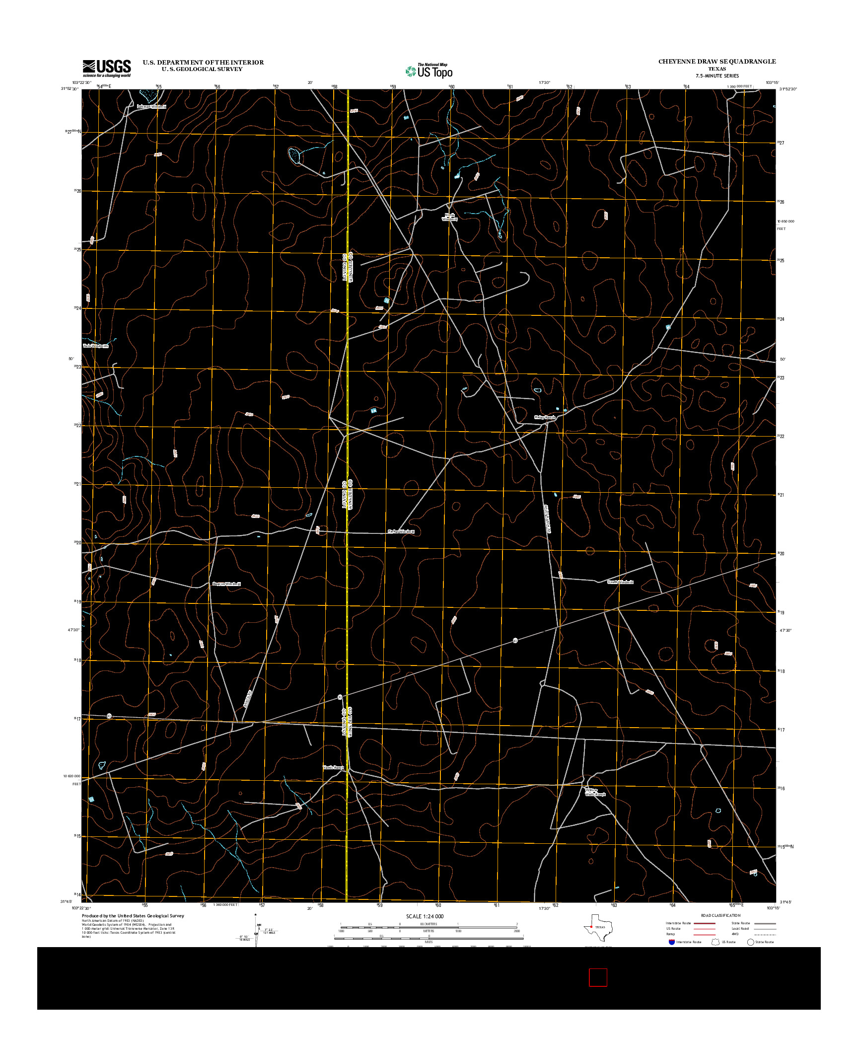 USGS US TOPO 7.5-MINUTE MAP FOR CHEYENNE DRAW SE, TX 2012