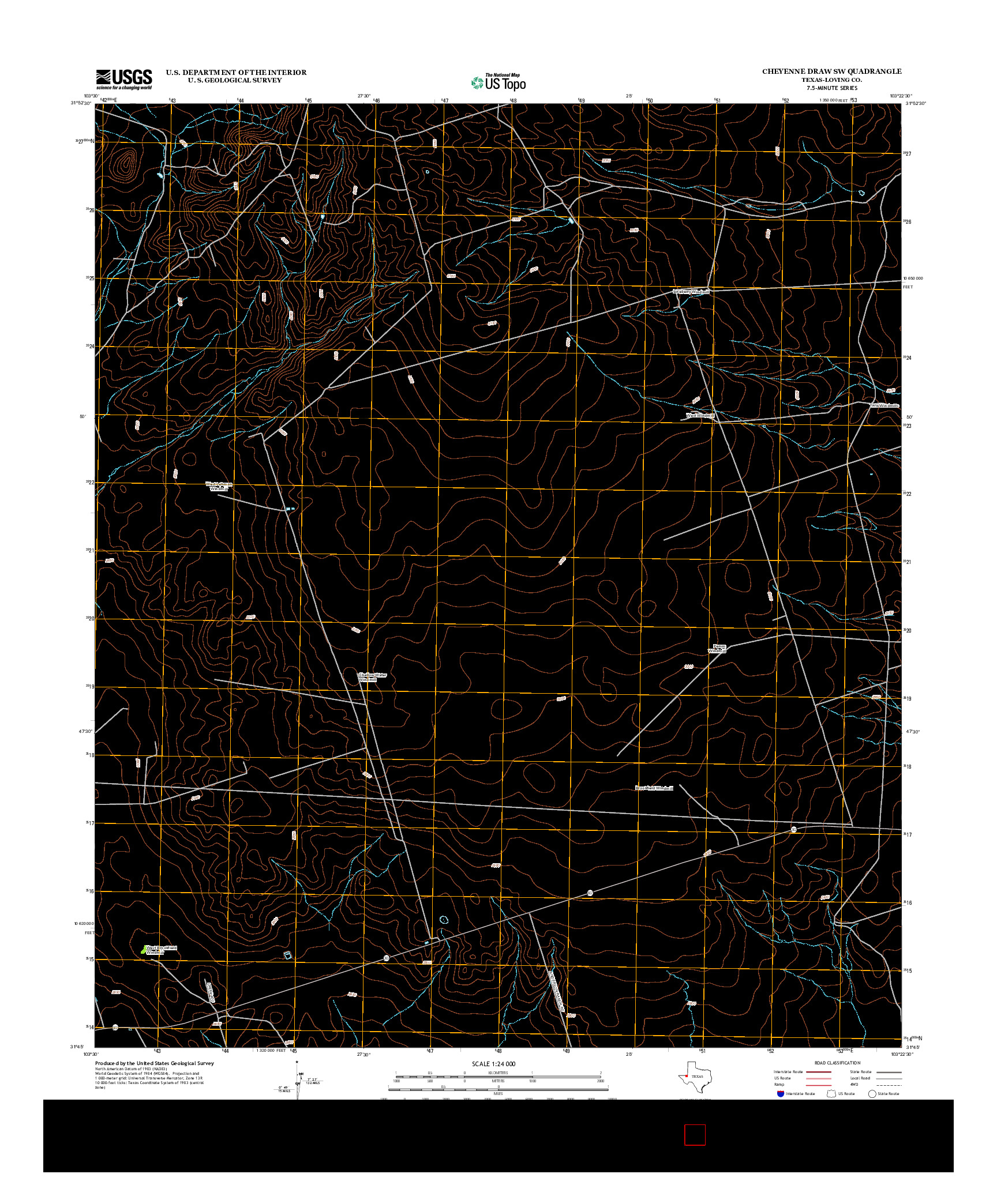 USGS US TOPO 7.5-MINUTE MAP FOR CHEYENNE DRAW SW, TX 2012