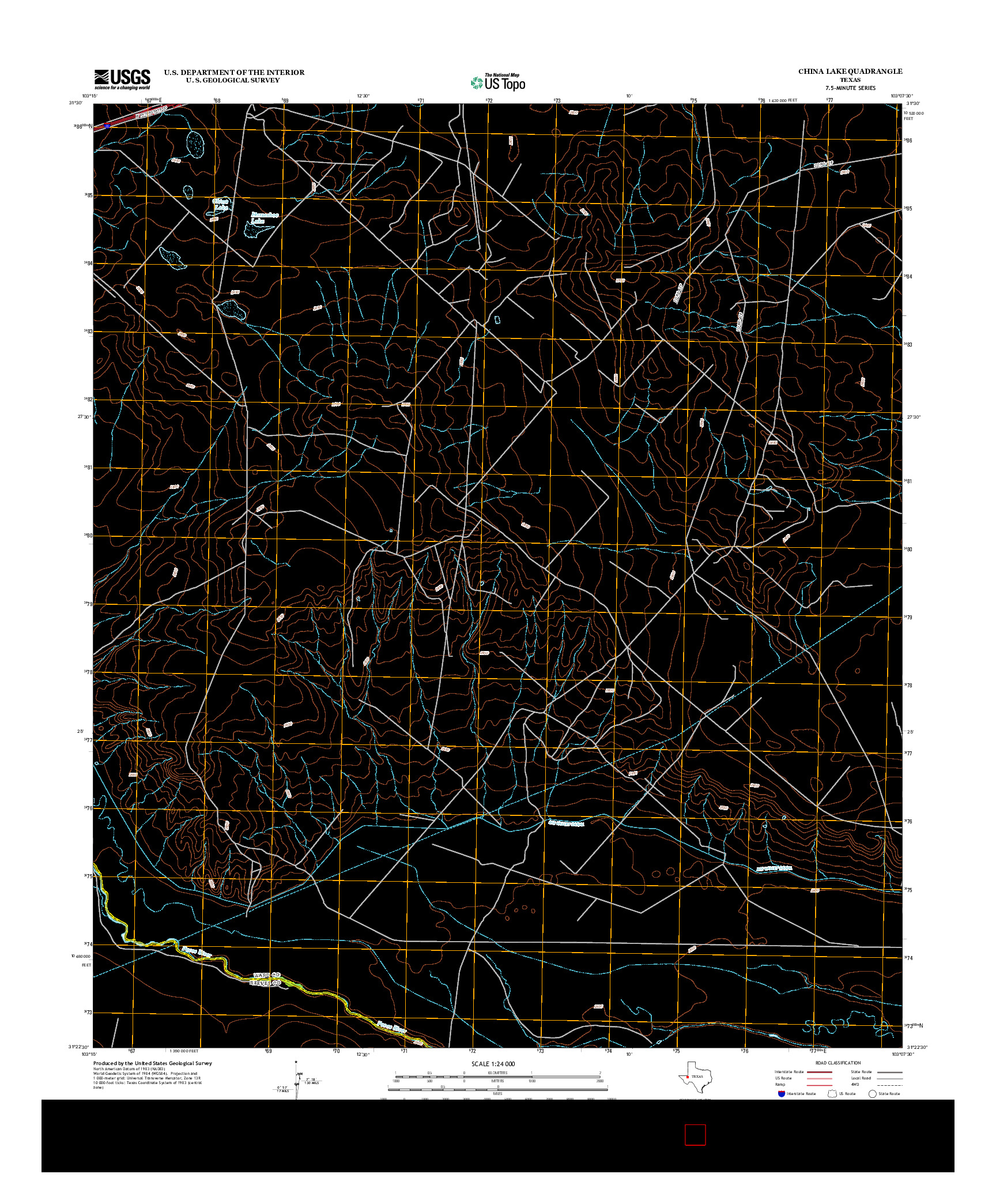 USGS US TOPO 7.5-MINUTE MAP FOR CHINA LAKE, TX 2012