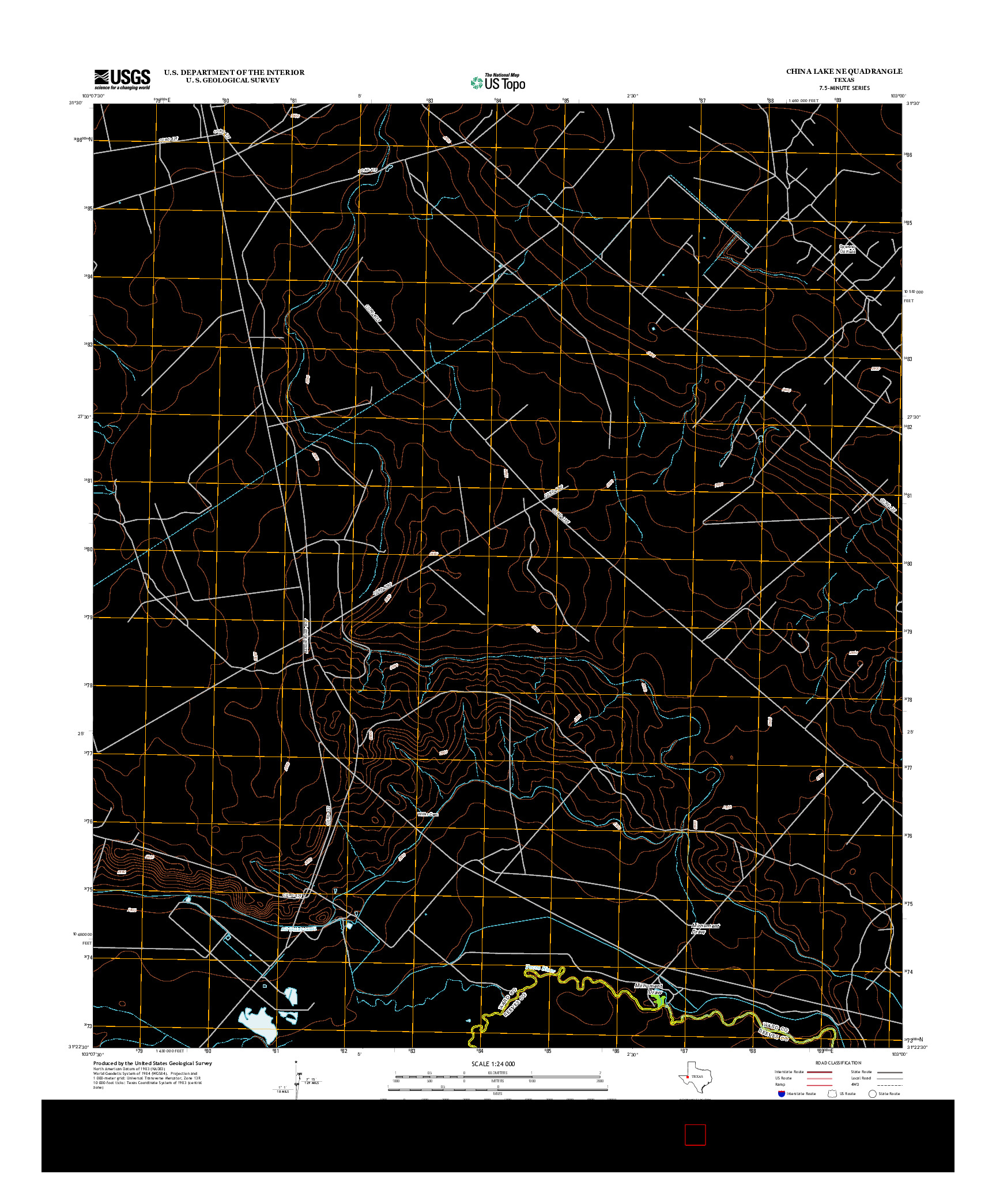 USGS US TOPO 7.5-MINUTE MAP FOR CHINA LAKE NE, TX 2012