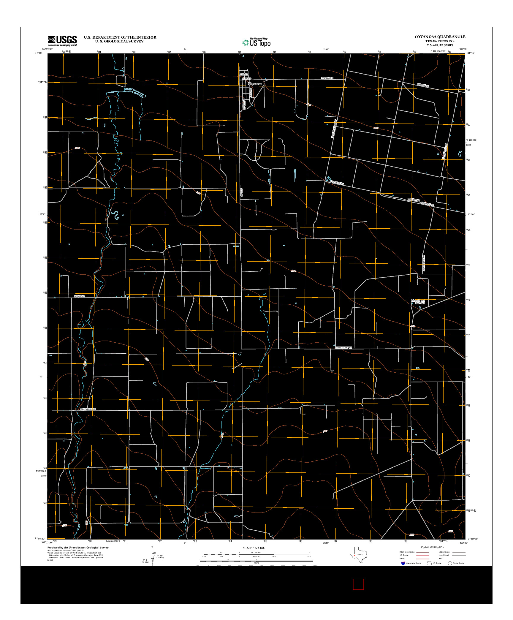 USGS US TOPO 7.5-MINUTE MAP FOR COYANOSA, TX 2012