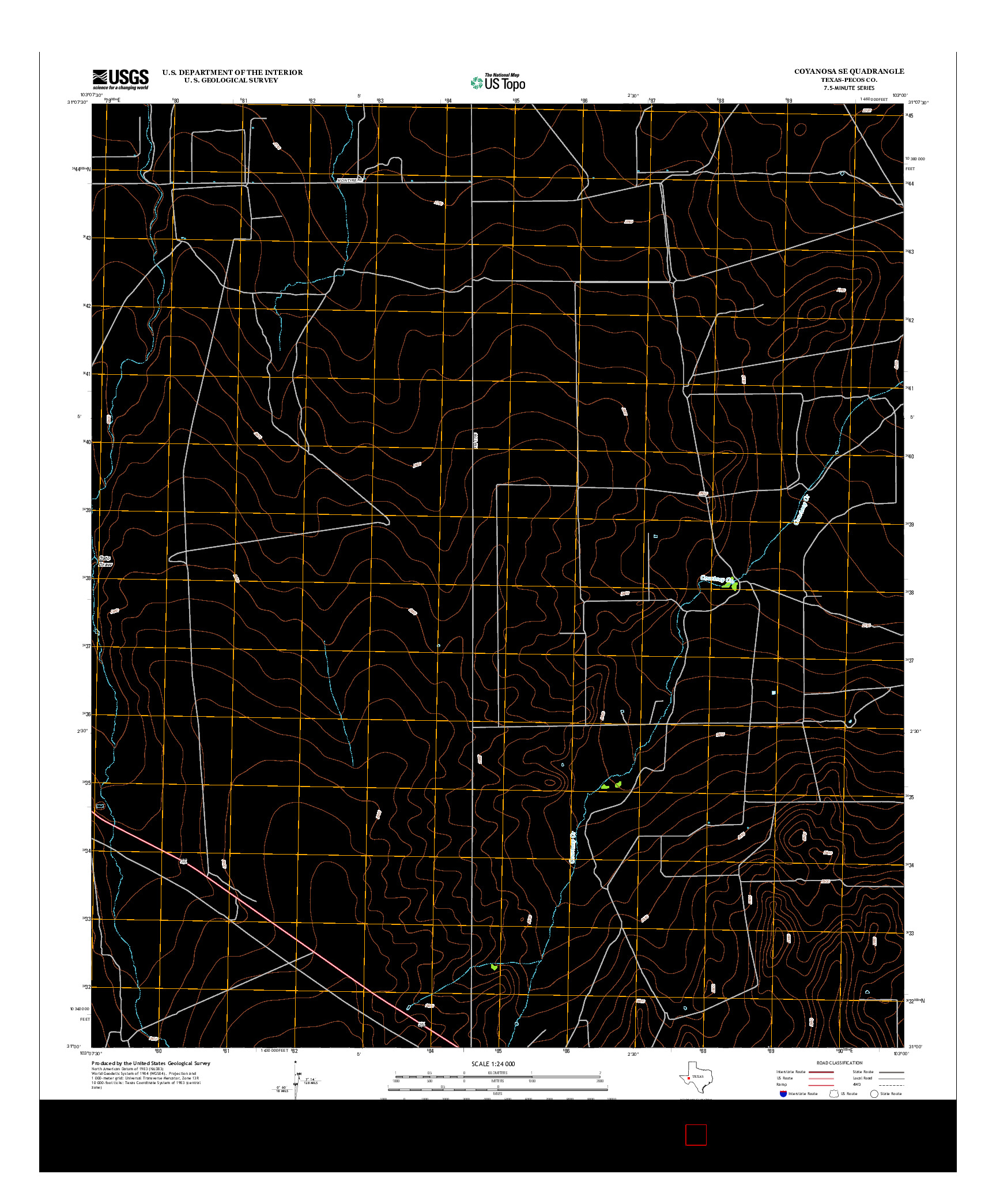 USGS US TOPO 7.5-MINUTE MAP FOR COYANOSA SE, TX 2012