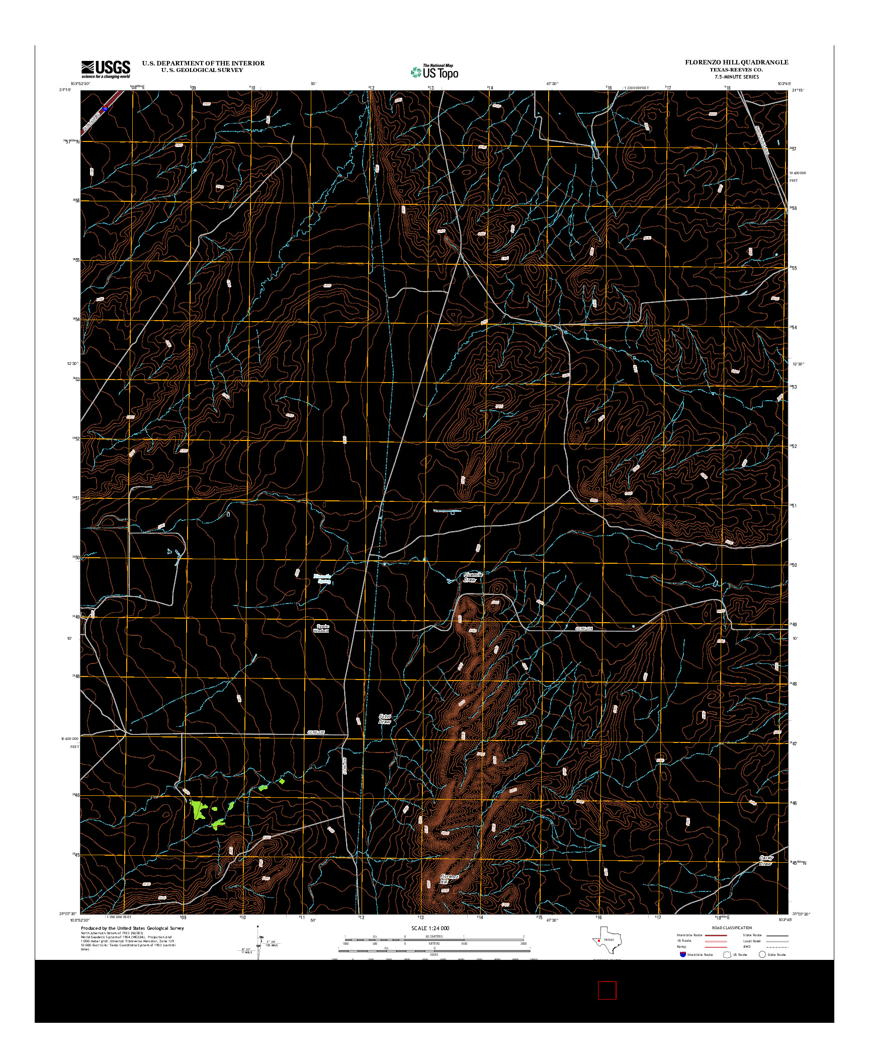 USGS US TOPO 7.5-MINUTE MAP FOR FLORENZO HILL, TX 2012
