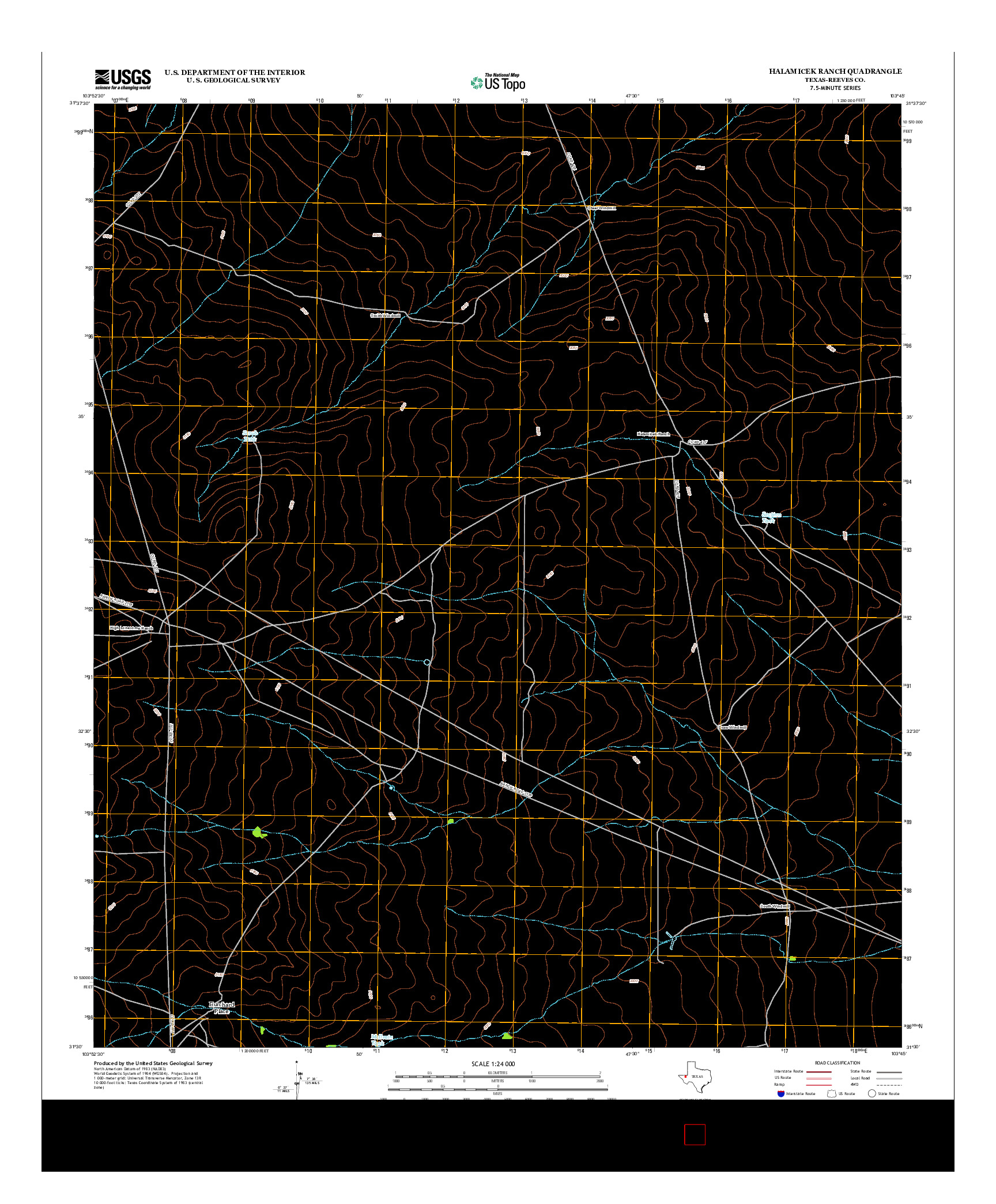 USGS US TOPO 7.5-MINUTE MAP FOR HALAMICEK RANCH, TX 2012