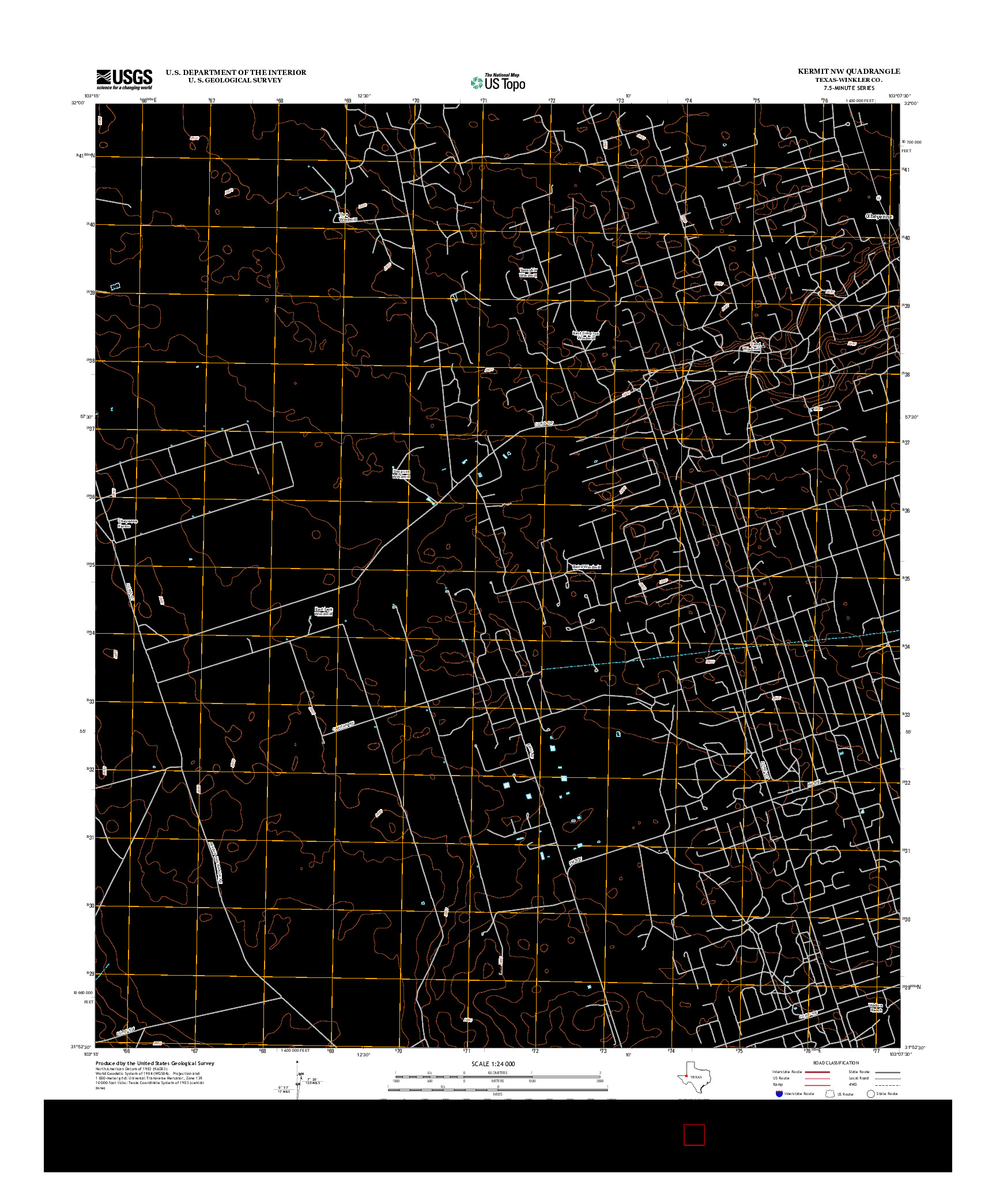 USGS US TOPO 7.5-MINUTE MAP FOR KERMIT NW, TX 2012