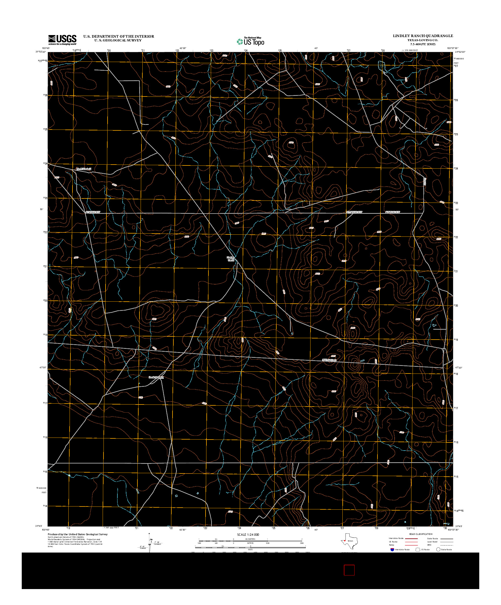 USGS US TOPO 7.5-MINUTE MAP FOR LINDLEY RANCH, TX 2012