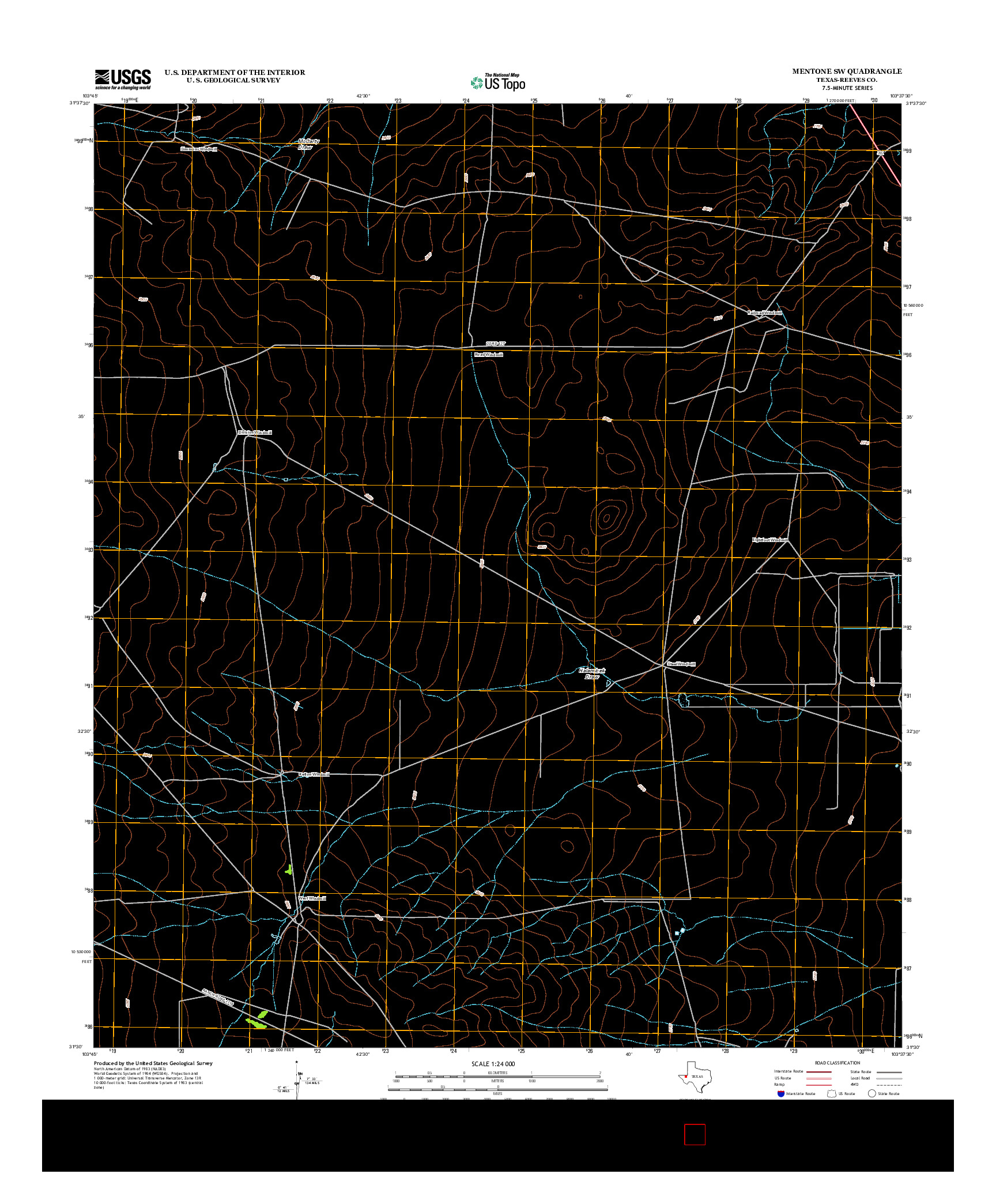 USGS US TOPO 7.5-MINUTE MAP FOR MENTONE SW, TX 2012