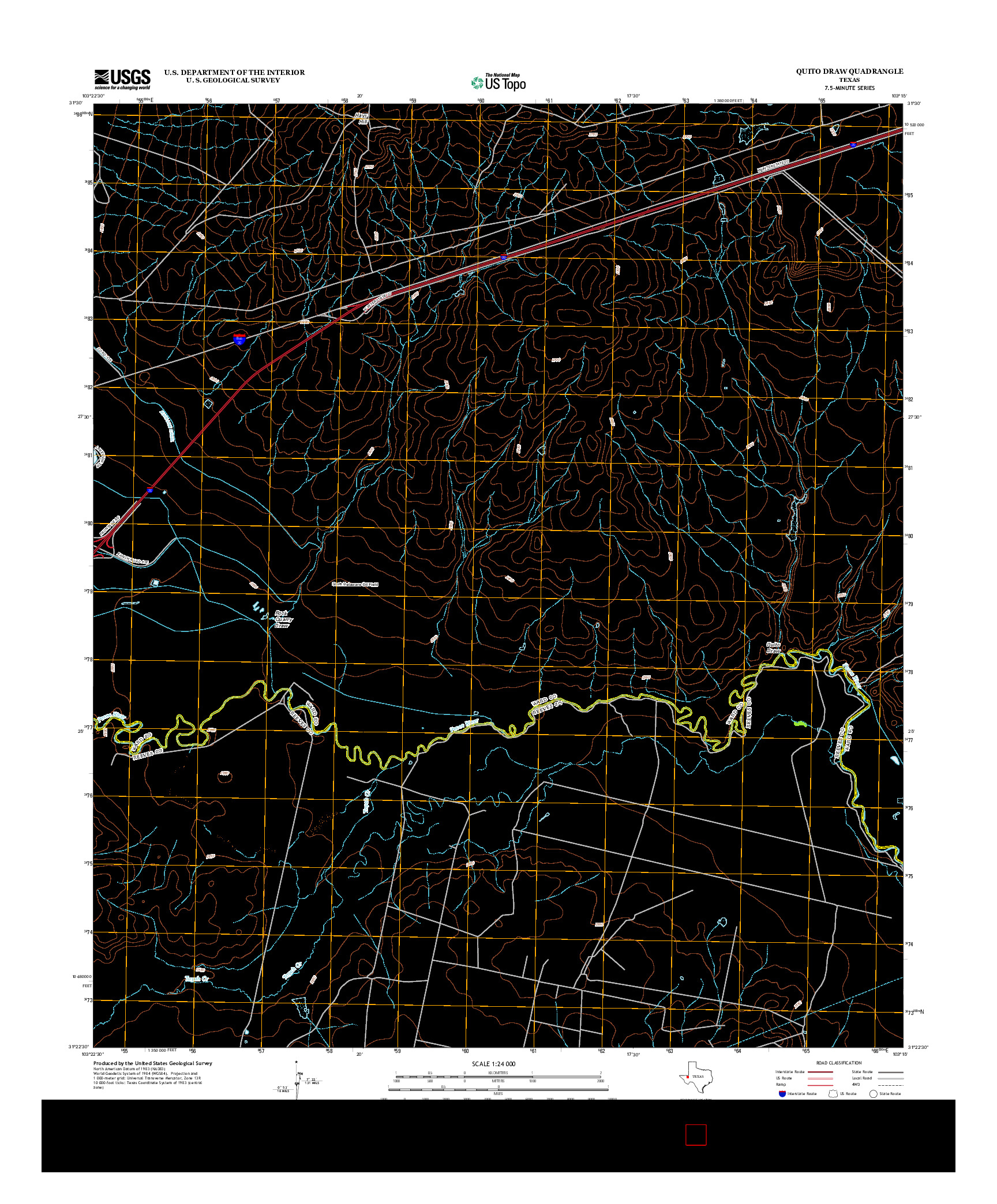 USGS US TOPO 7.5-MINUTE MAP FOR QUITO DRAW, TX 2012