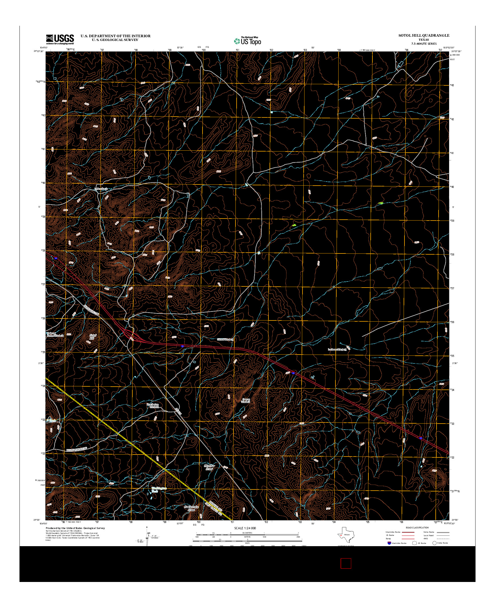 USGS US TOPO 7.5-MINUTE MAP FOR SOTOL HILL, TX 2012