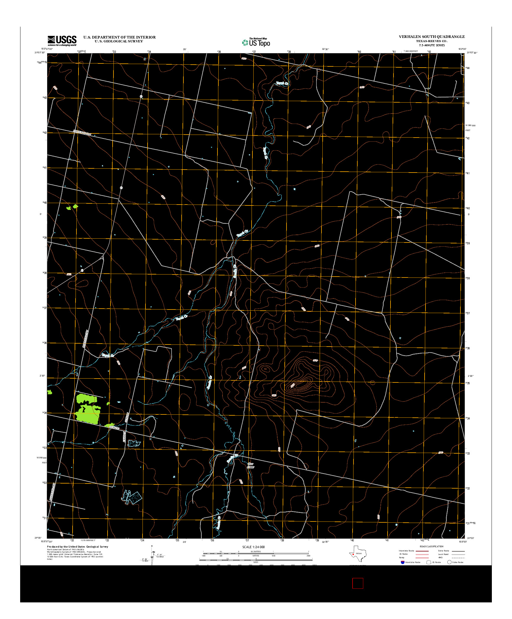 USGS US TOPO 7.5-MINUTE MAP FOR VERHALEN SOUTH, TX 2012
