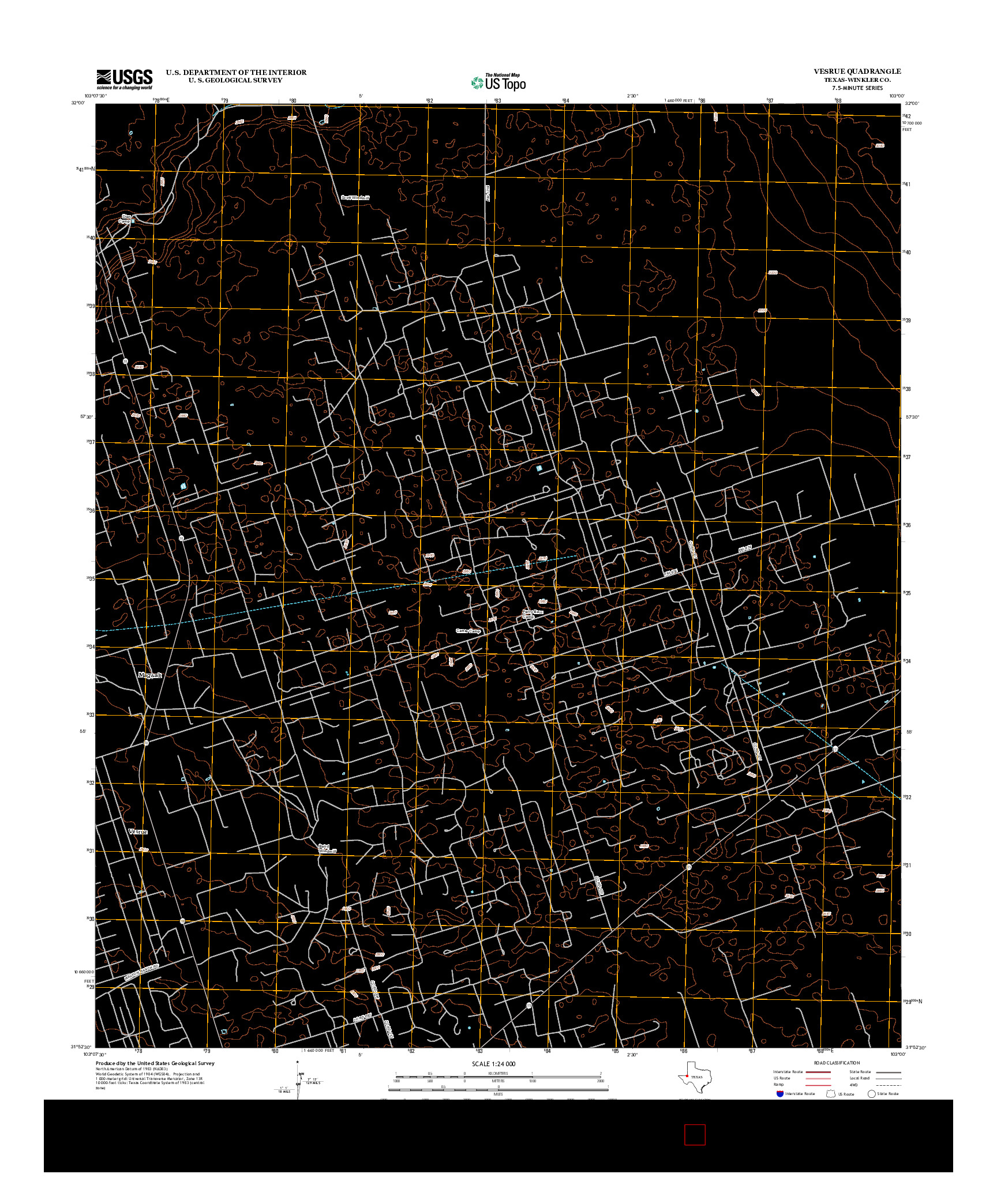 USGS US TOPO 7.5-MINUTE MAP FOR VESRUE, TX 2012